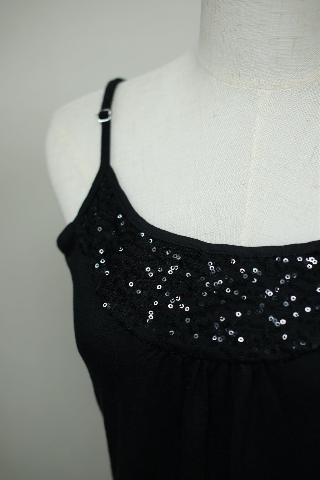 Black Sequin Gathered Wear