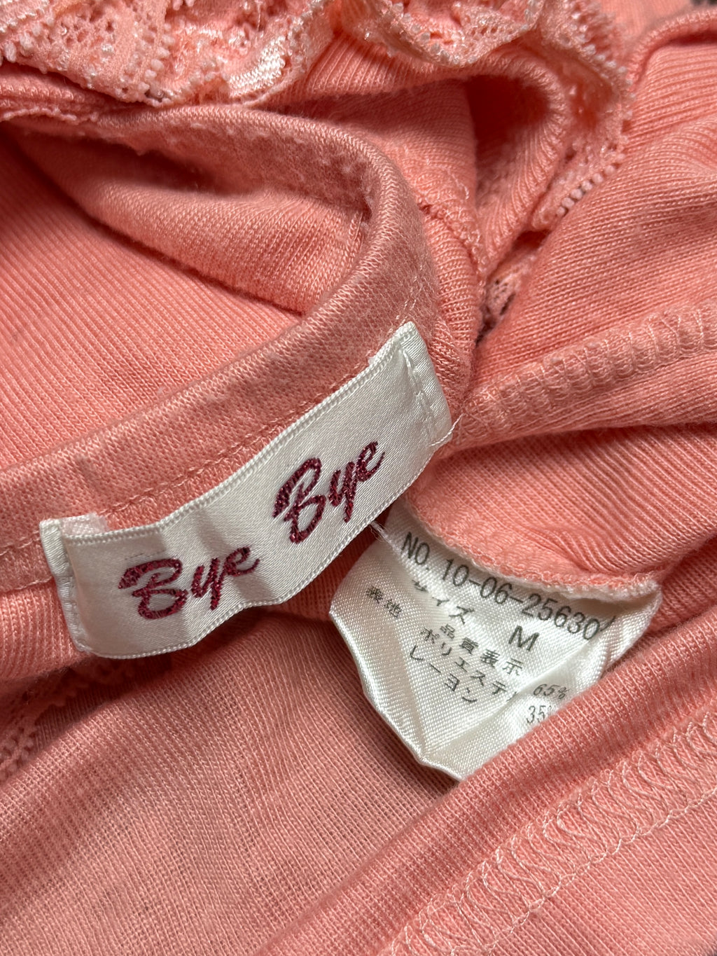 Peach Pink Lace Front‑Tie Wear