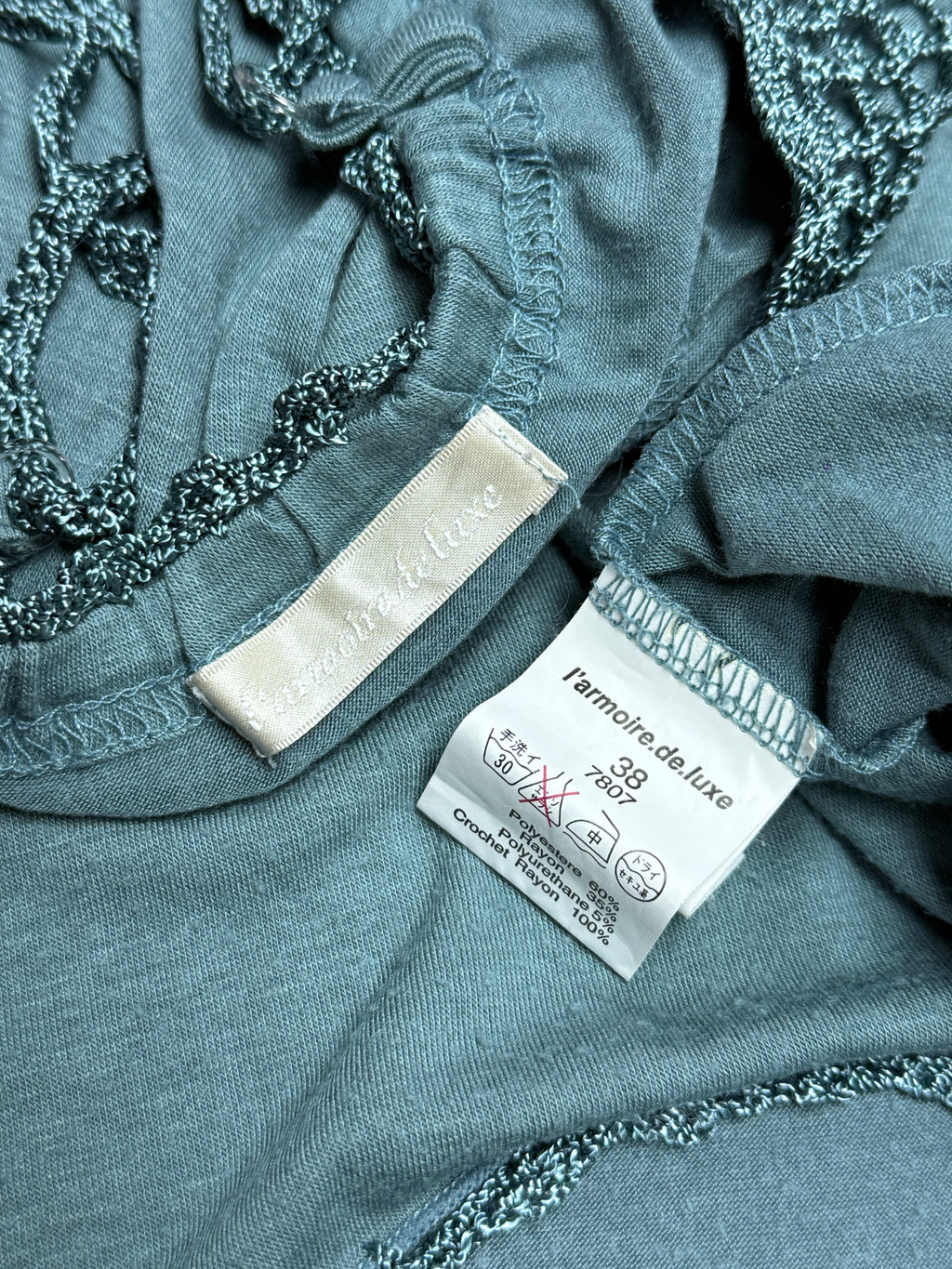 Dusty Blue Crochet Panel Wear