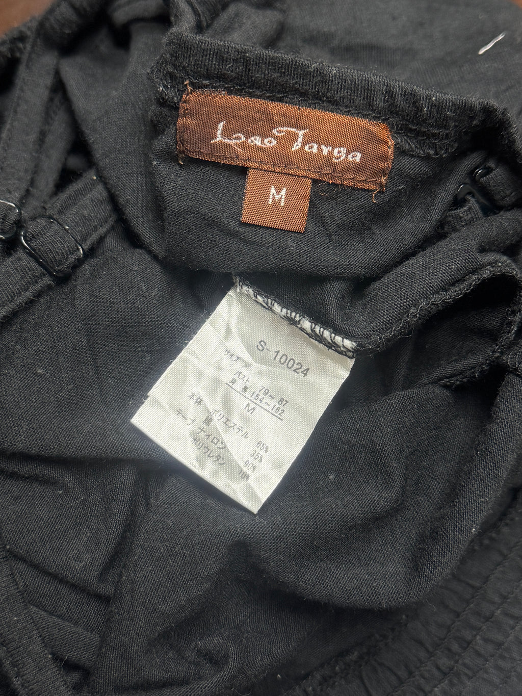 Black Horizontal Embroidered Bust-Gather Wear