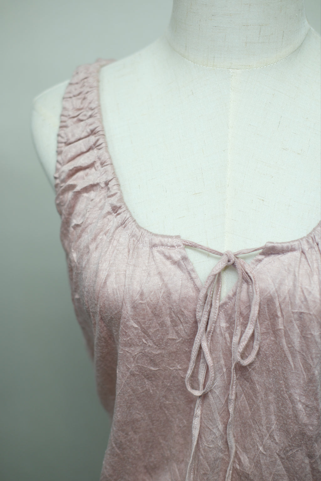 Dusty Pink Crinkled Sleeveless Tank