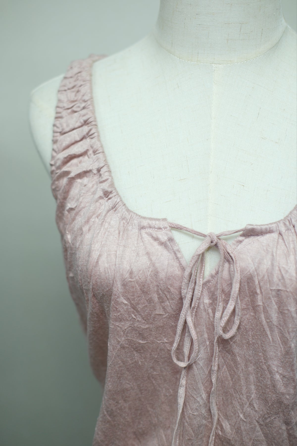 Dusty Pink Crinkled Sleeveless Tank