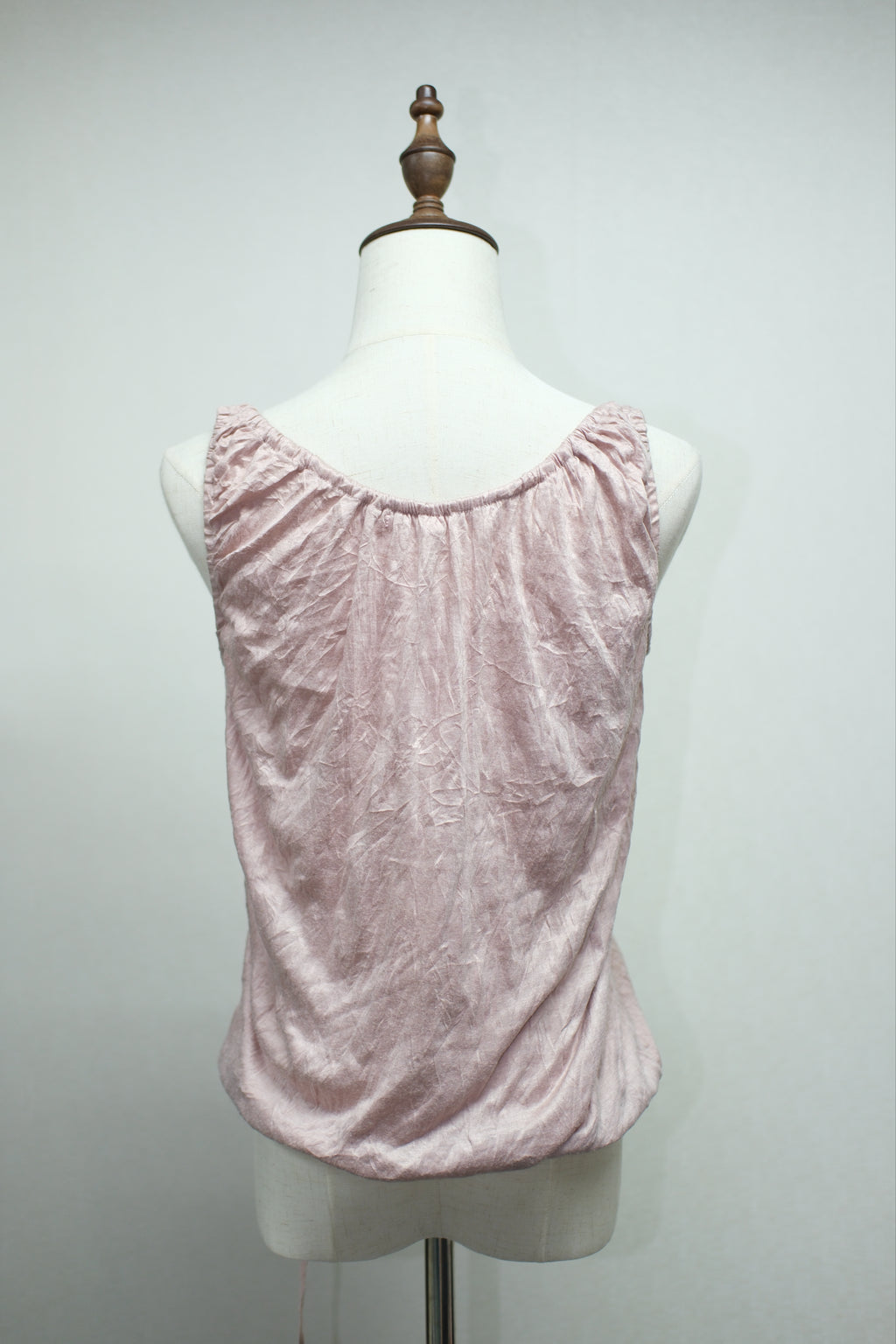Dusty Pink Crinkled Sleeveless Tank