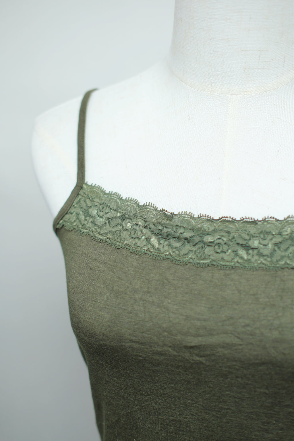 Olive Knit Lace Top