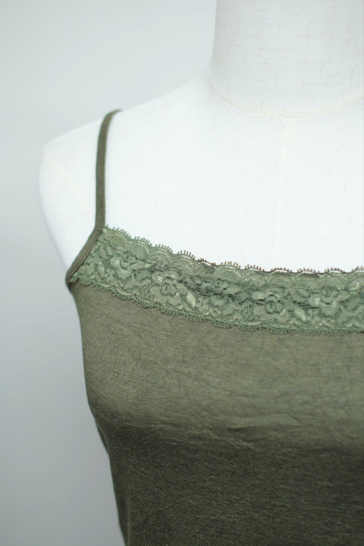 Olive Knit Lace Top