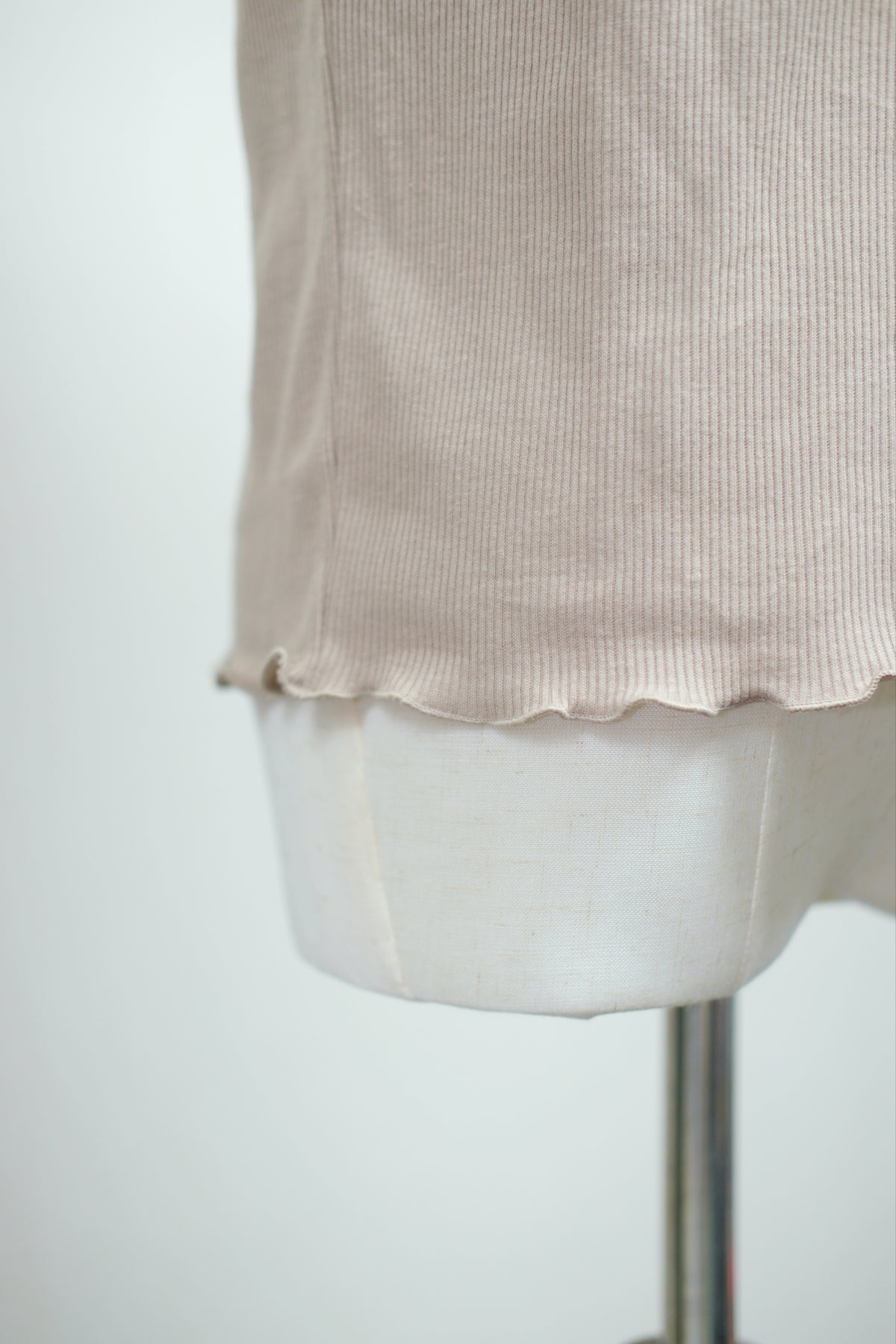 Soft Taupe Rib Lace Tank
