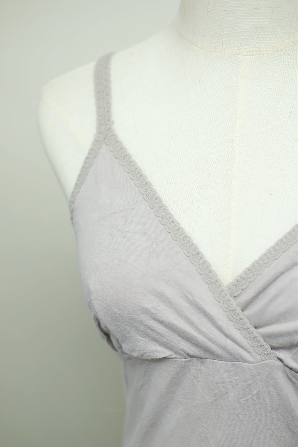 Light Grey Soft Knit Lace Top