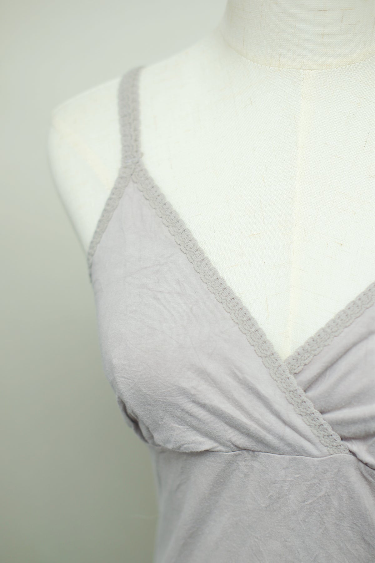 Light Grey Soft Knit Lace Top