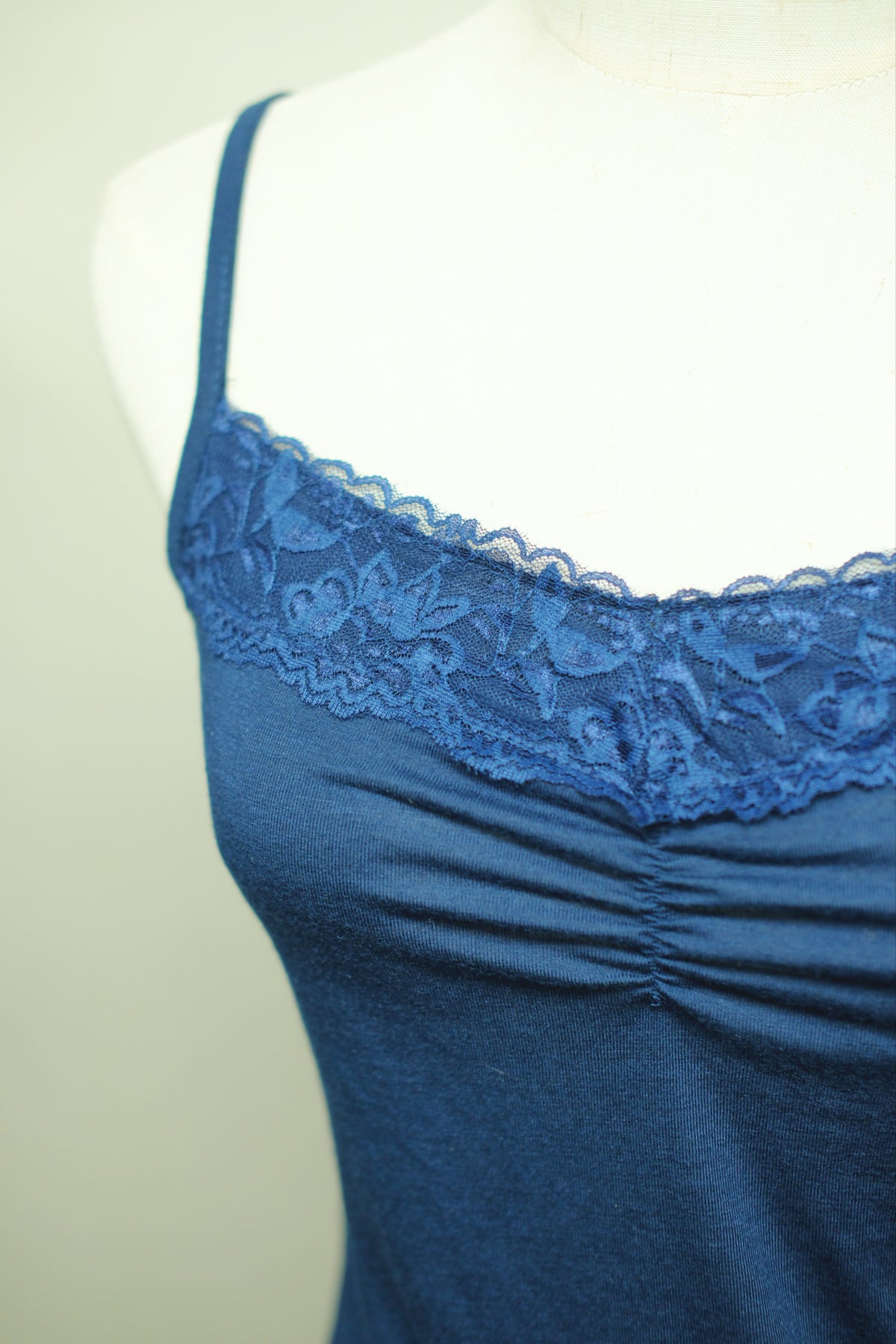 Navy Soft Knit Lace Top