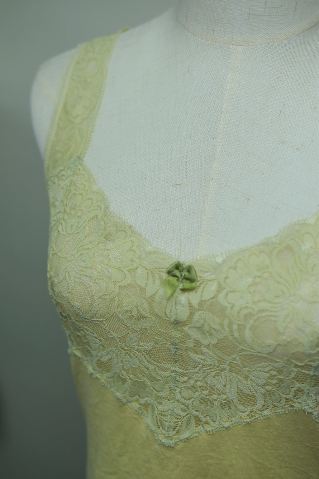 Pale Green Cotton Lace Tank