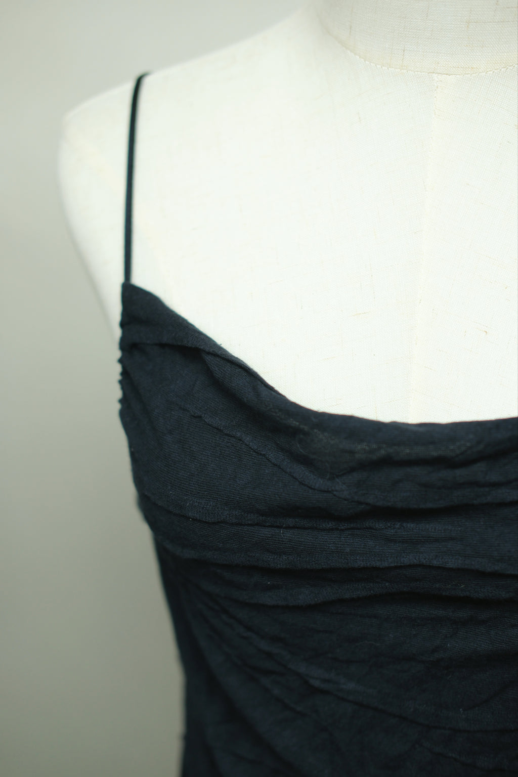 Black Textured Cotton Top