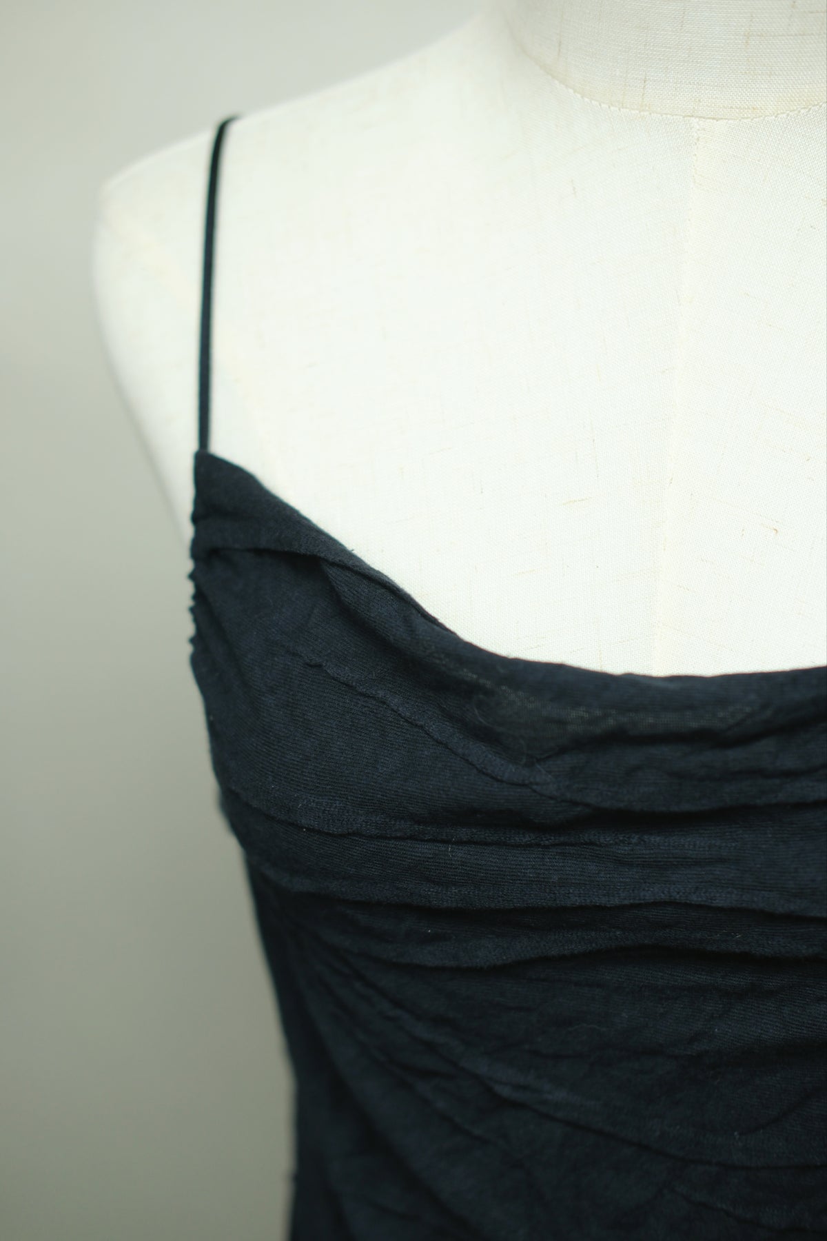 Black Textured Cotton Top