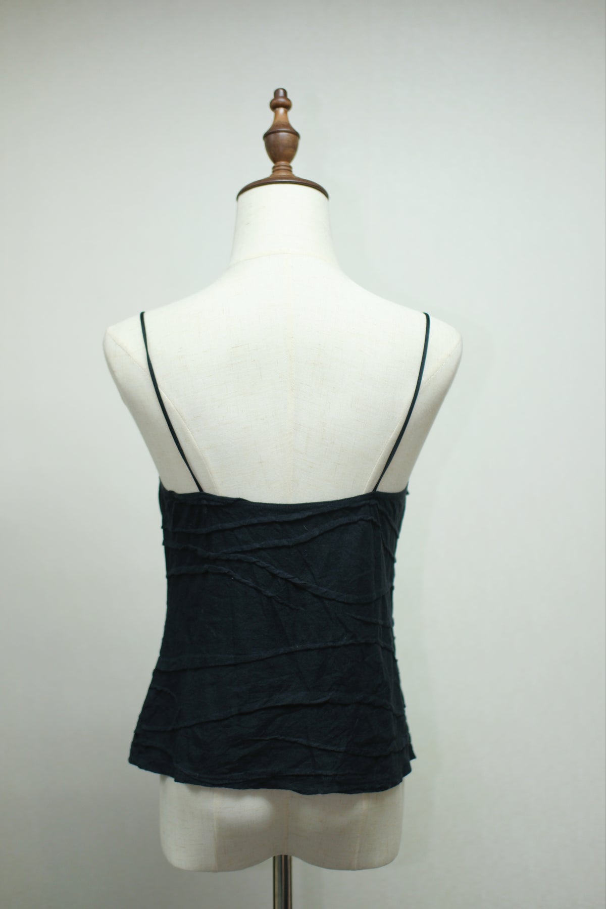 Black Textured Cotton Top