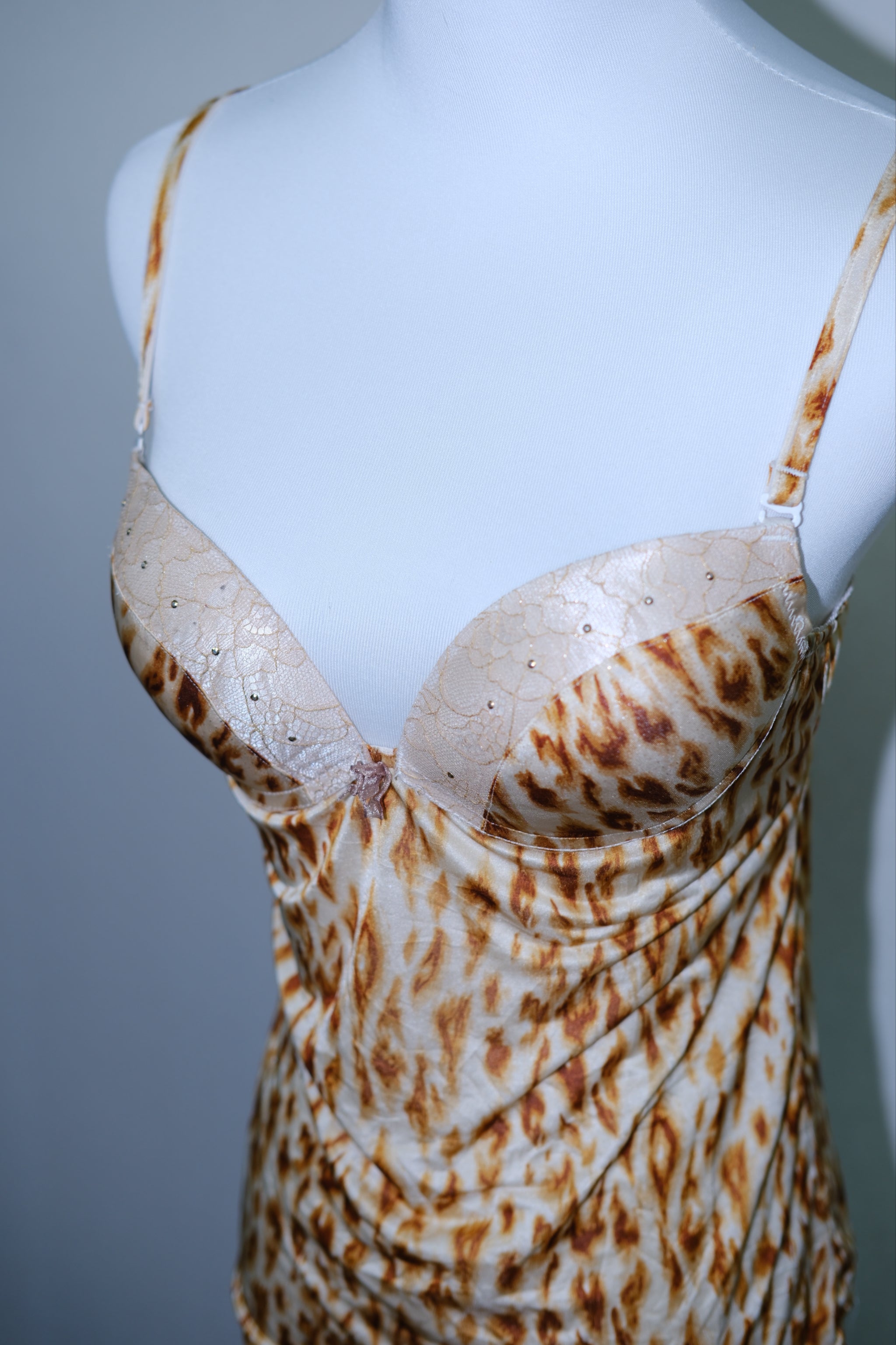 Leopard Print Push Up Cami Top with Built-in Bra