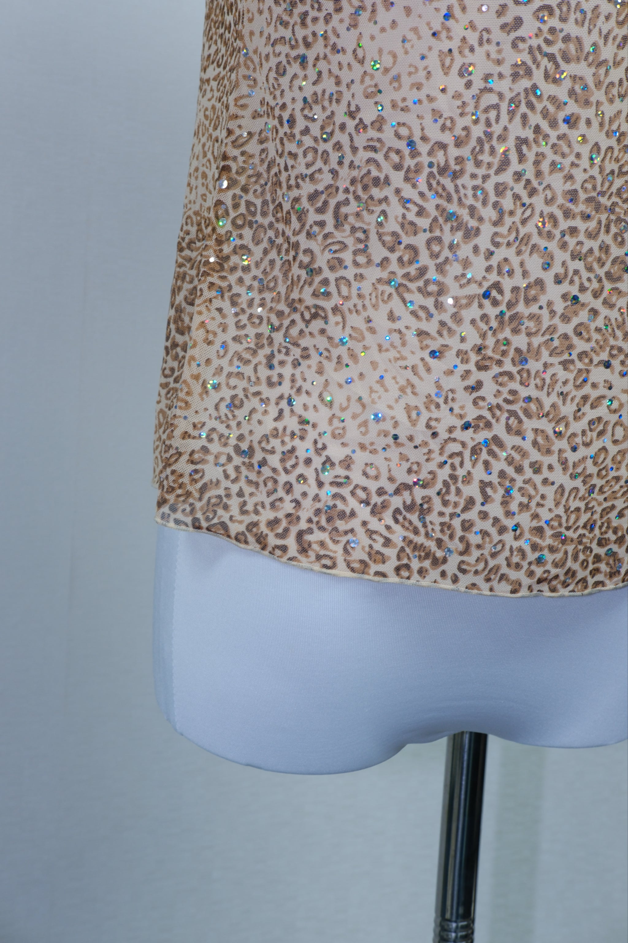 Rhinestone Leopard Print Cami Top with Lace Trim