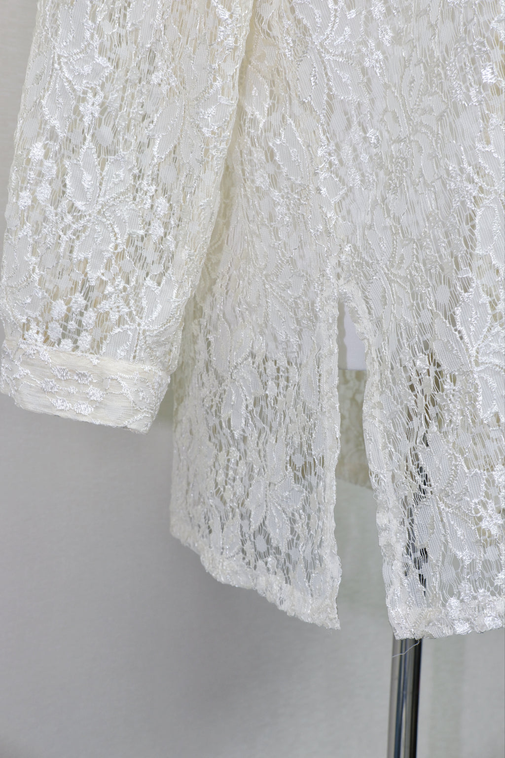 Coquette Sheer Lace Oversized Button Up Blouse
