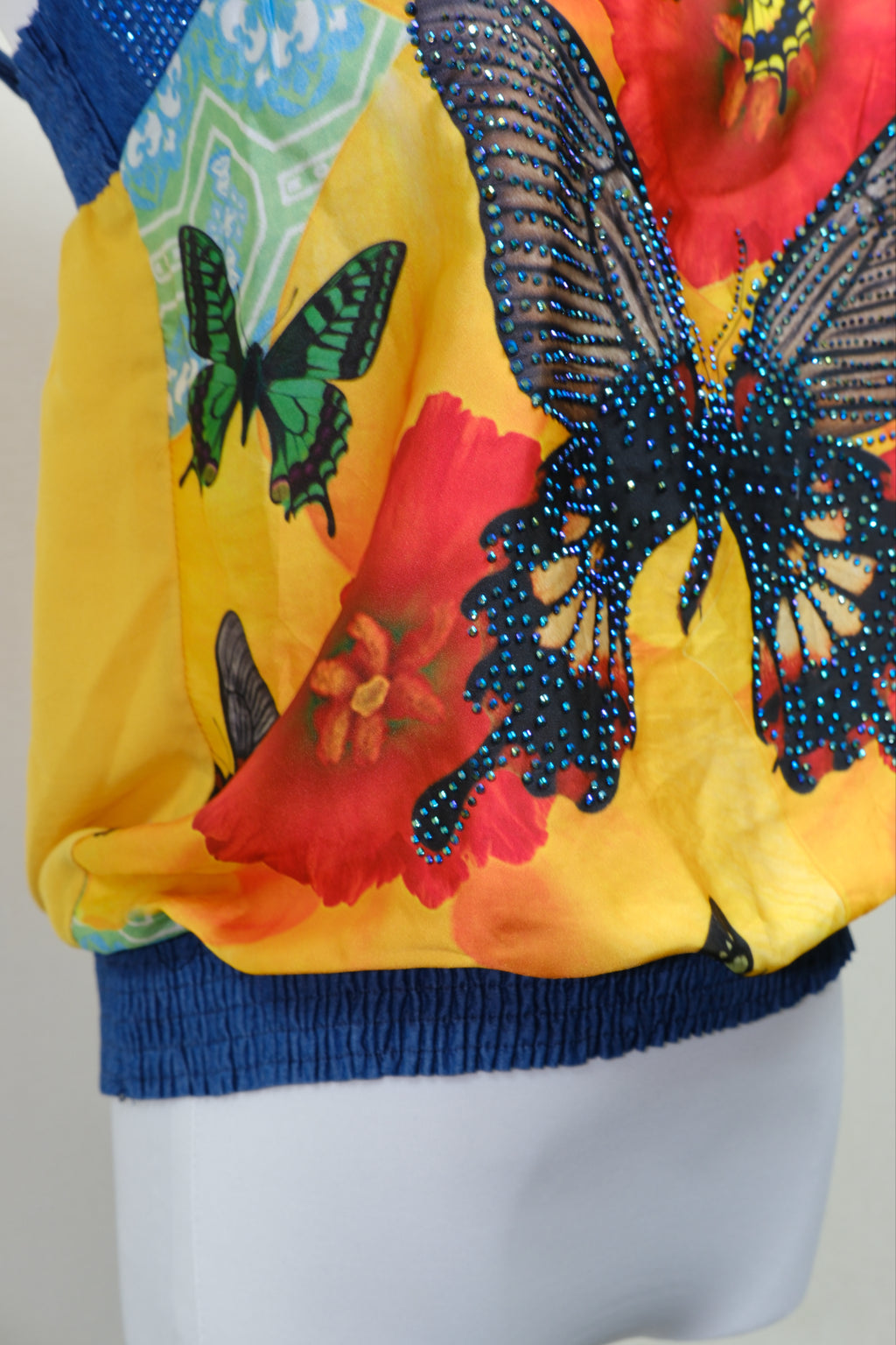 Yellow Rhinestone Butterfly Cami Top