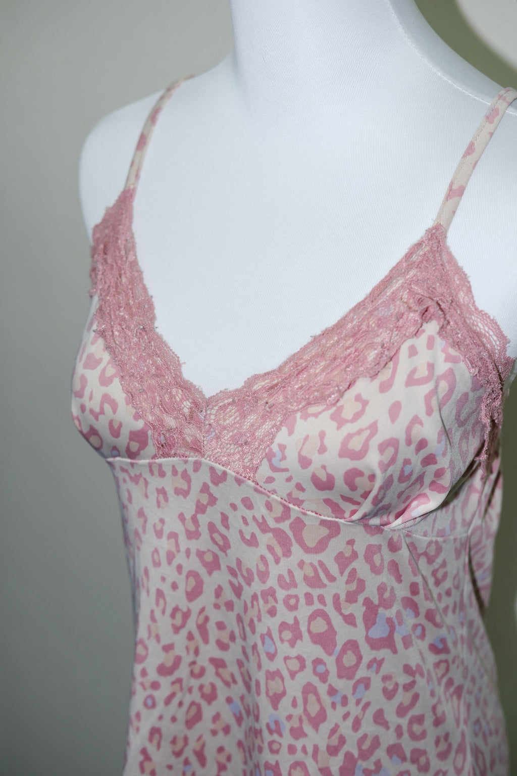 Coquette Pink Cheetah Print Lace V-Neck Cami