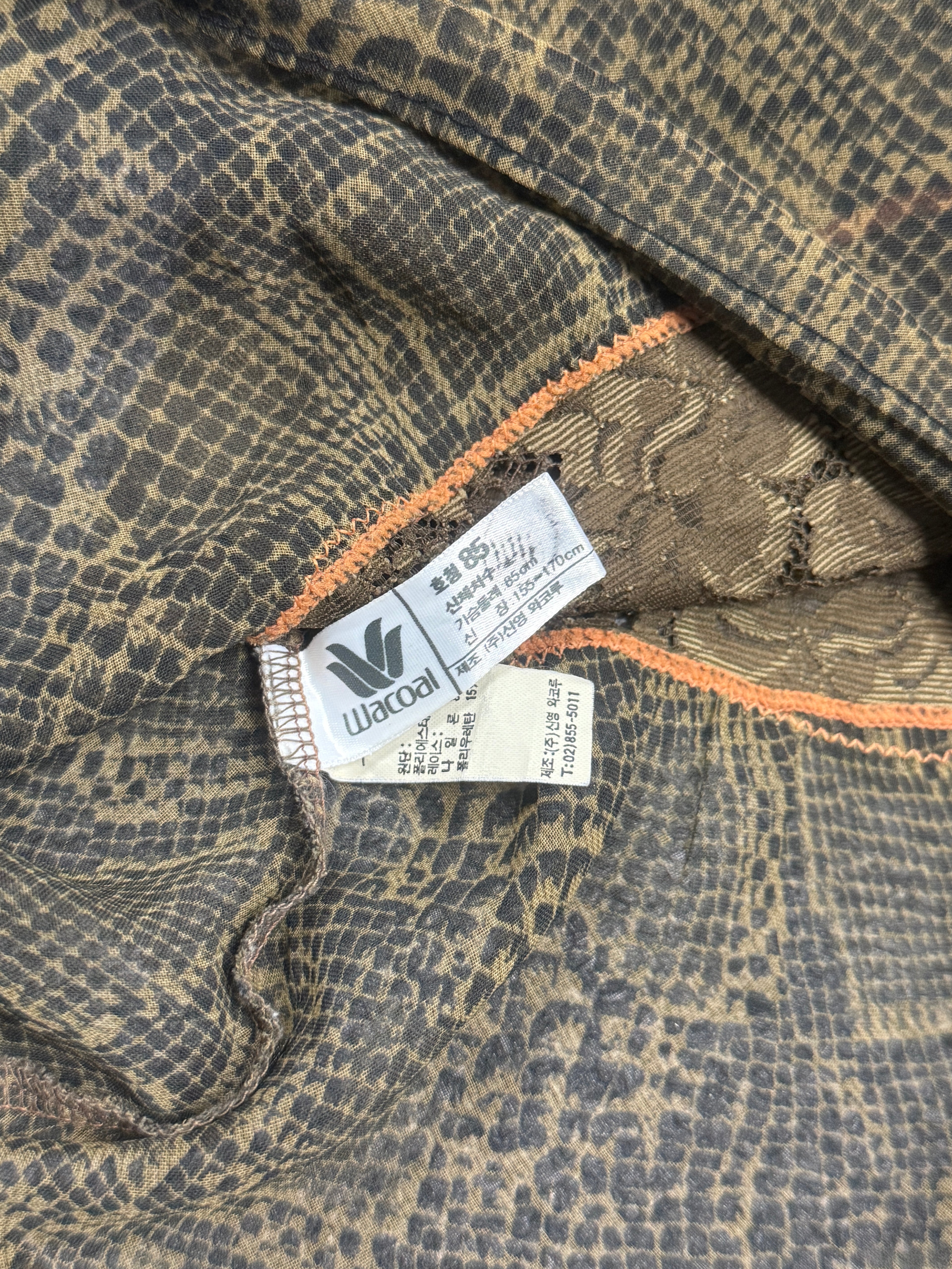 Brown Snake Print Lace Peplum Cami Top