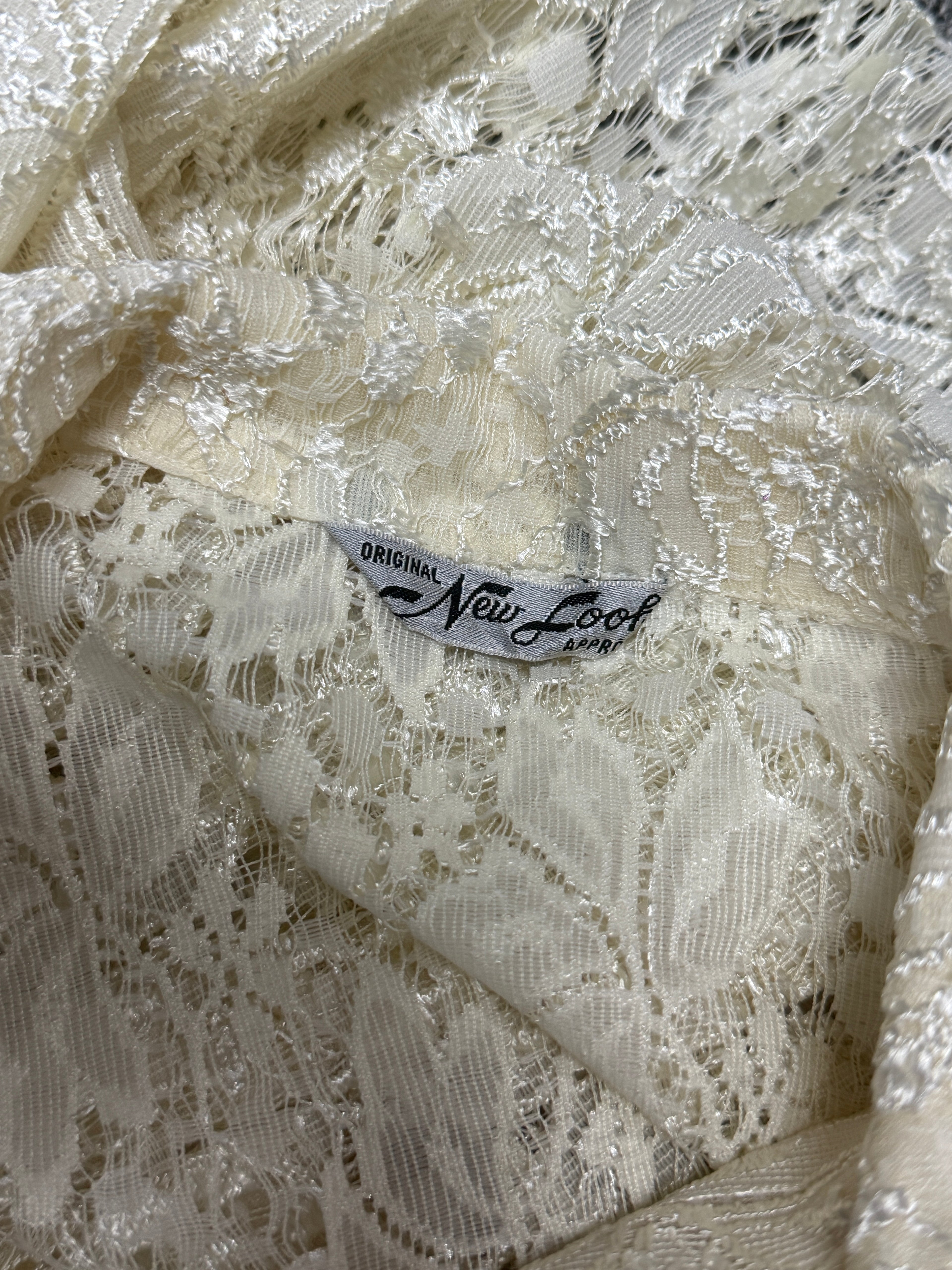 Coquette Sheer Lace Oversized Button Up Blouse