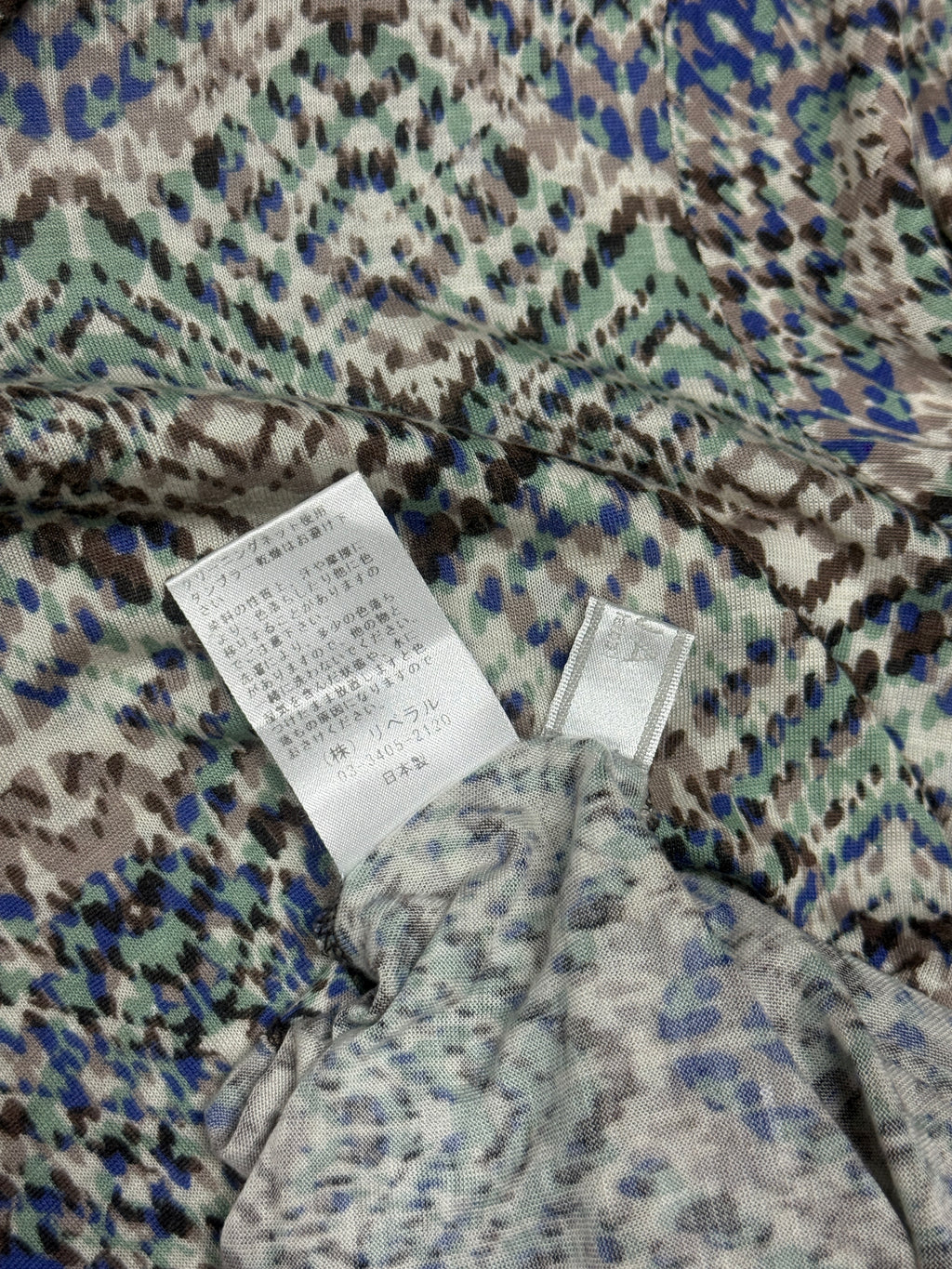 Geometric Ikat Diamond Print Sheer Mesh Turtleneck Top