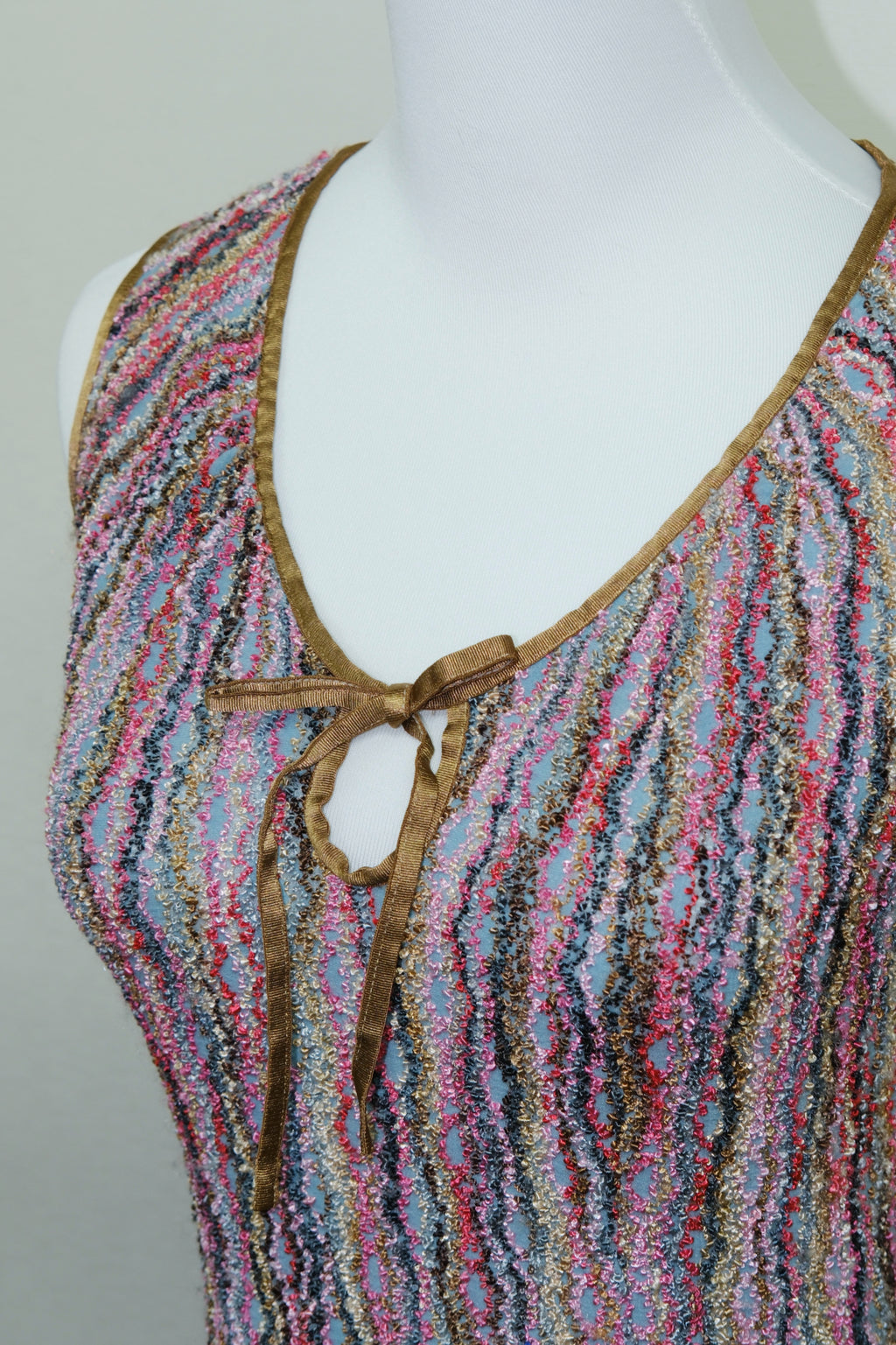 Rainbow Knit Ruffle Hem Slip Dress