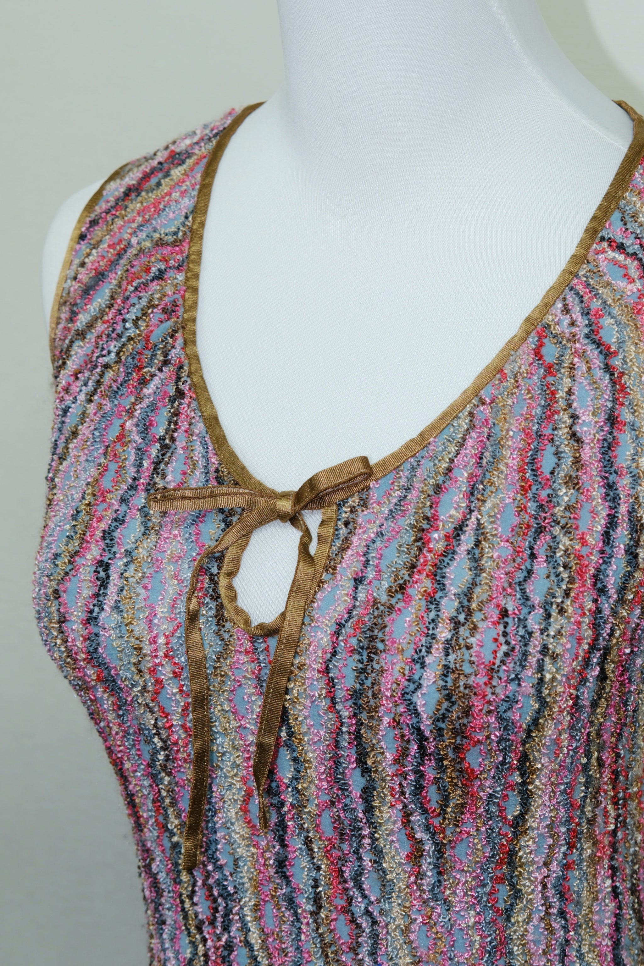 Rainbow Knit Ruffle Hem Slip Dress
