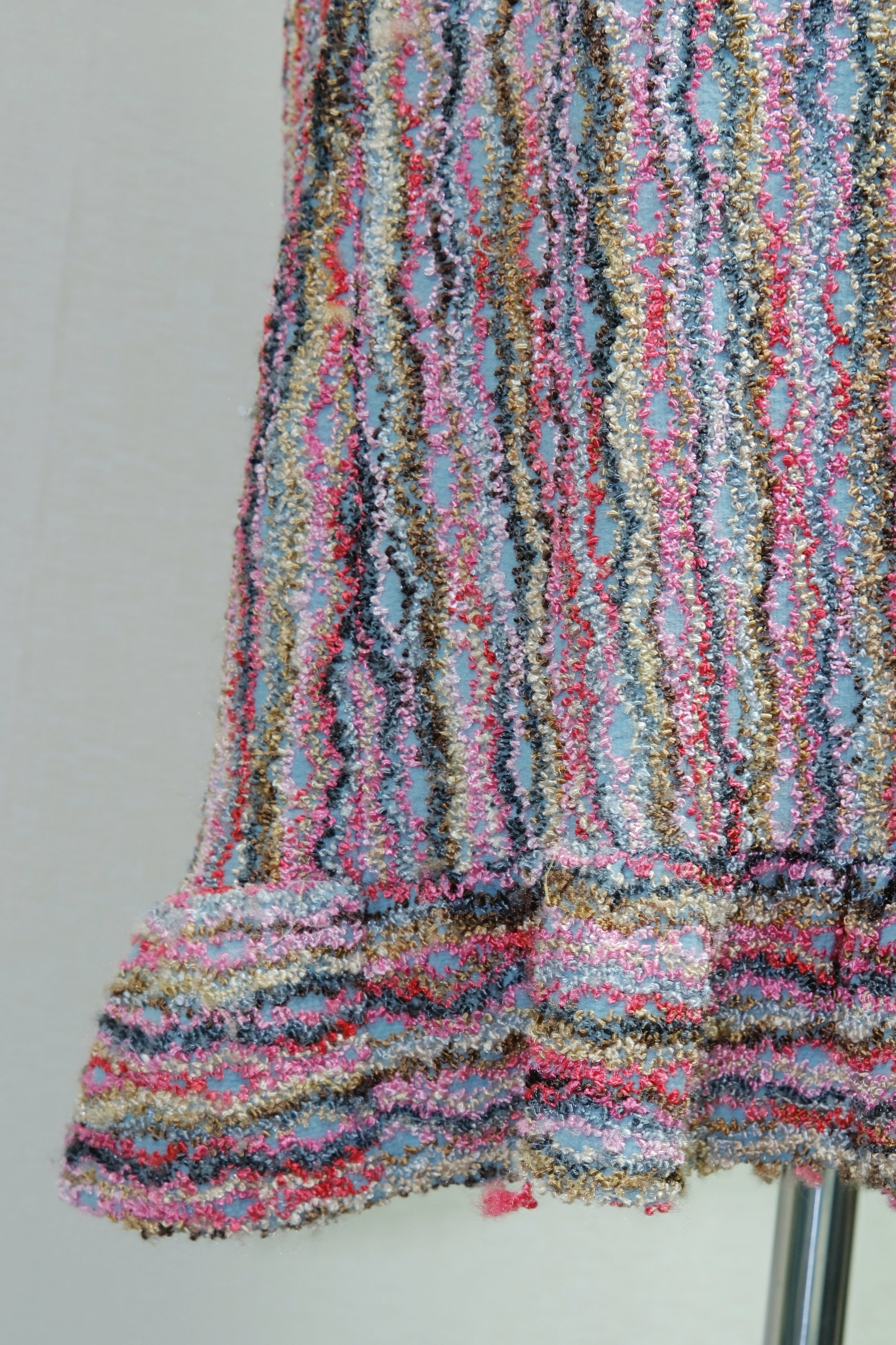 Rainbow Knit Ruffle Hem Slip Dress