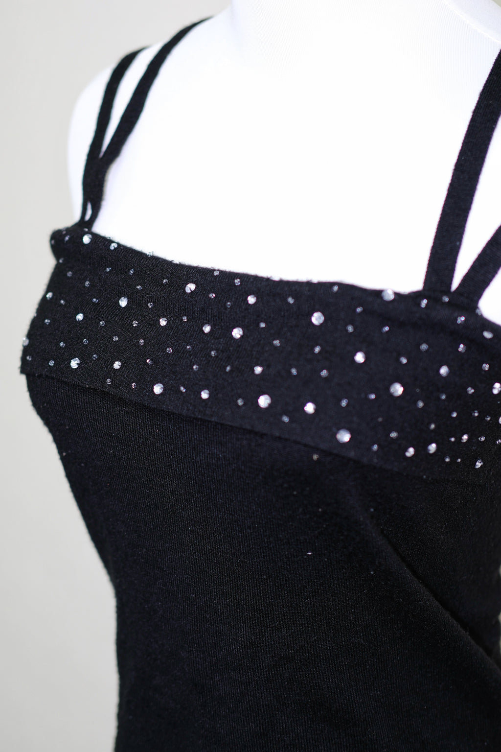 Black Rhinestone Double Strap Cami
