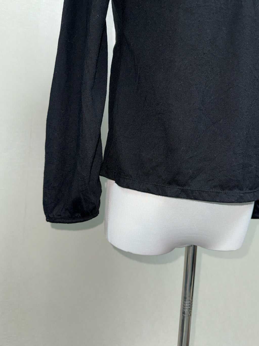 Black Ruffle Front Henley Blouse