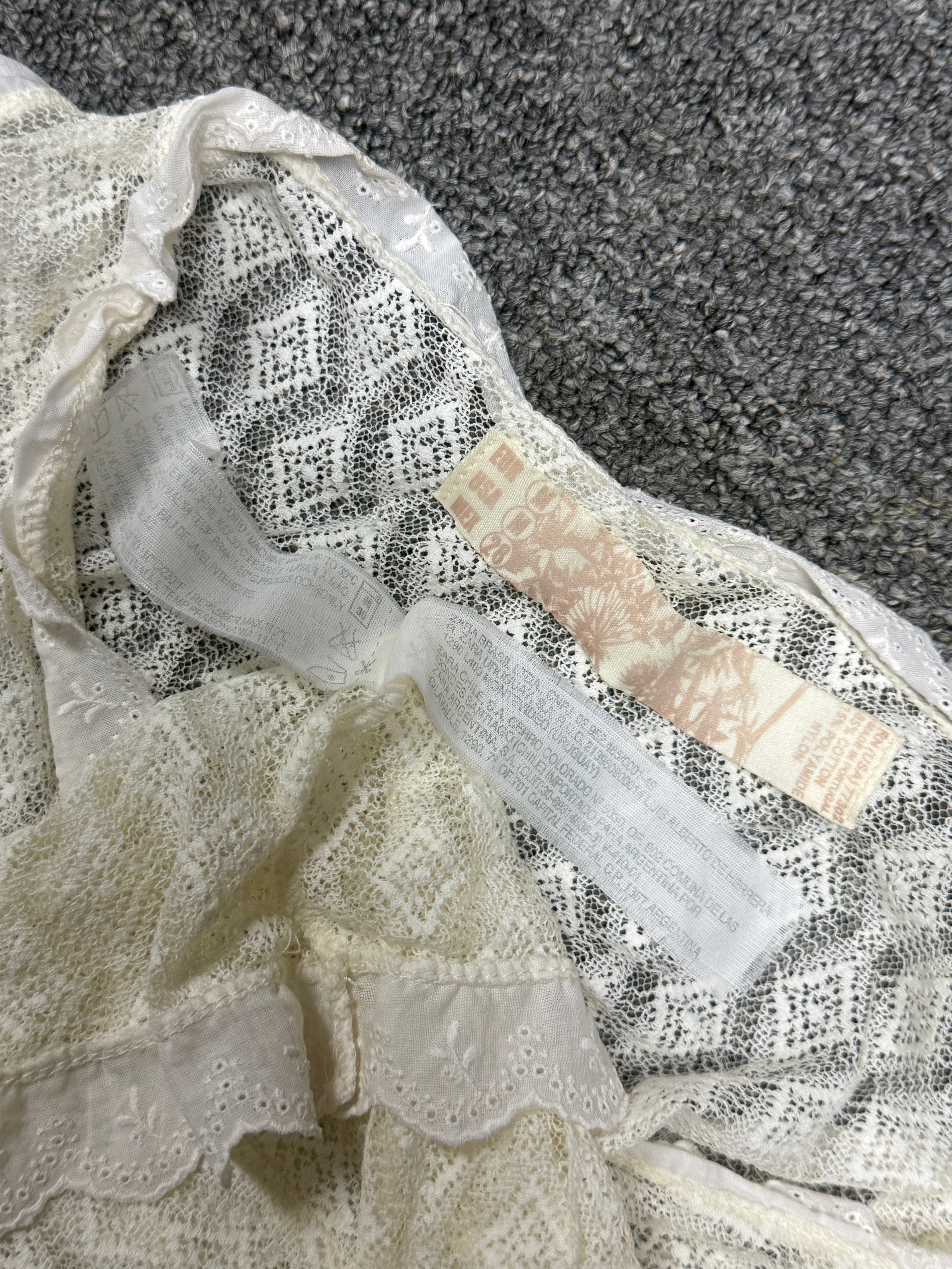 Ivory Lace Trim Sleeveless Tie Vest