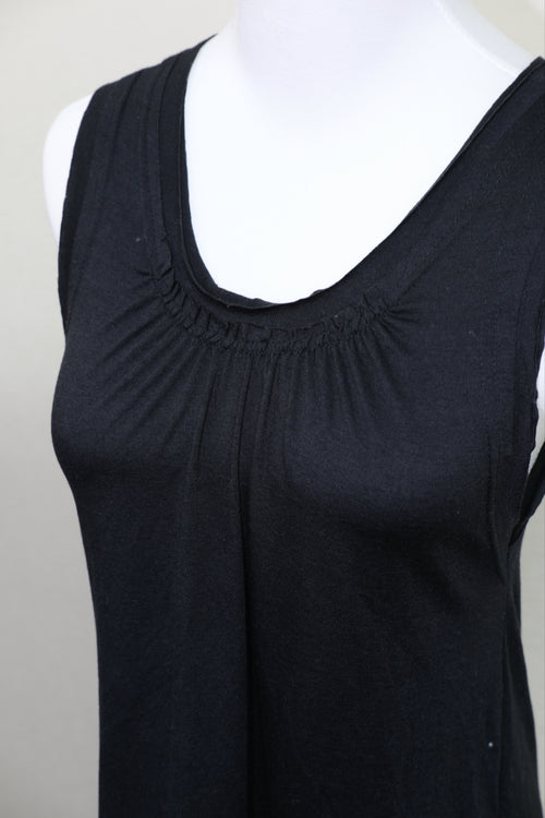 Black Sleeveless Tulle Hem Mini Dress
