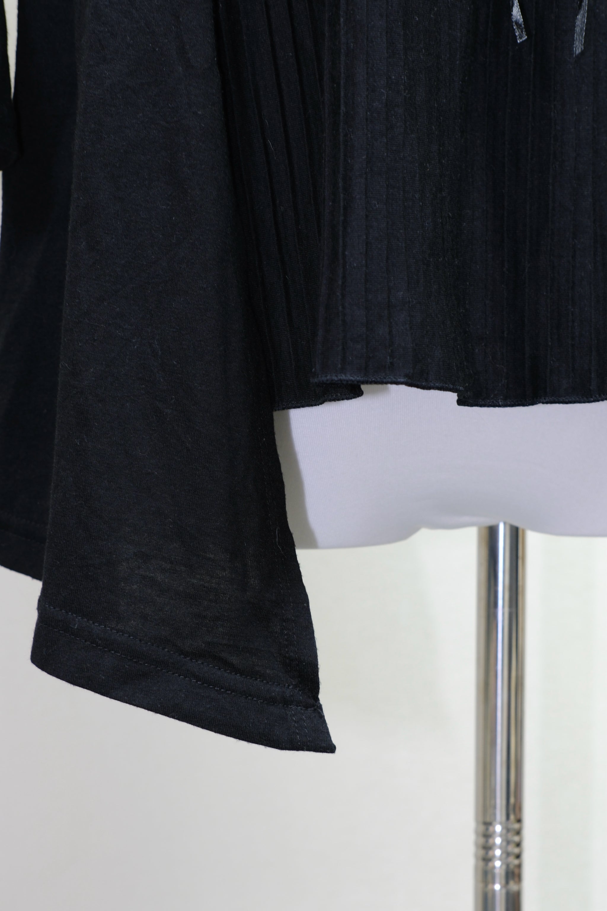 Black 2-Piece Set: Ribbed Tie-Front Cami & Open Cardigan