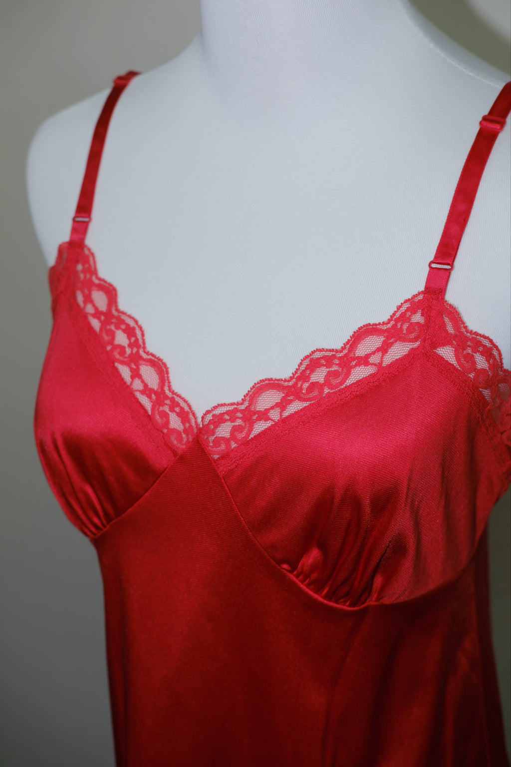 Red Satin Lace Bust Camisole