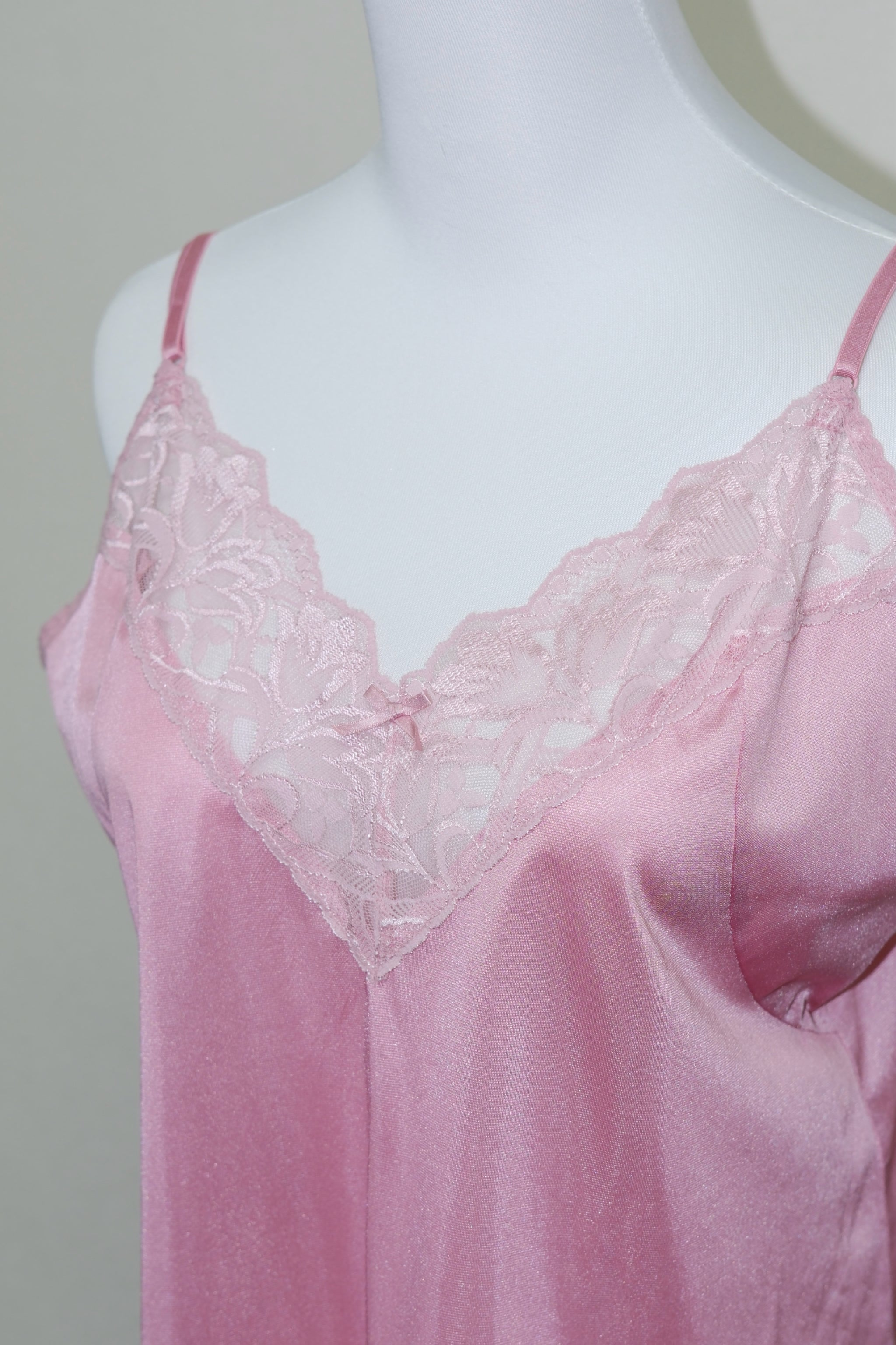 Pink Lace Trim Cold Shoulder Camisole