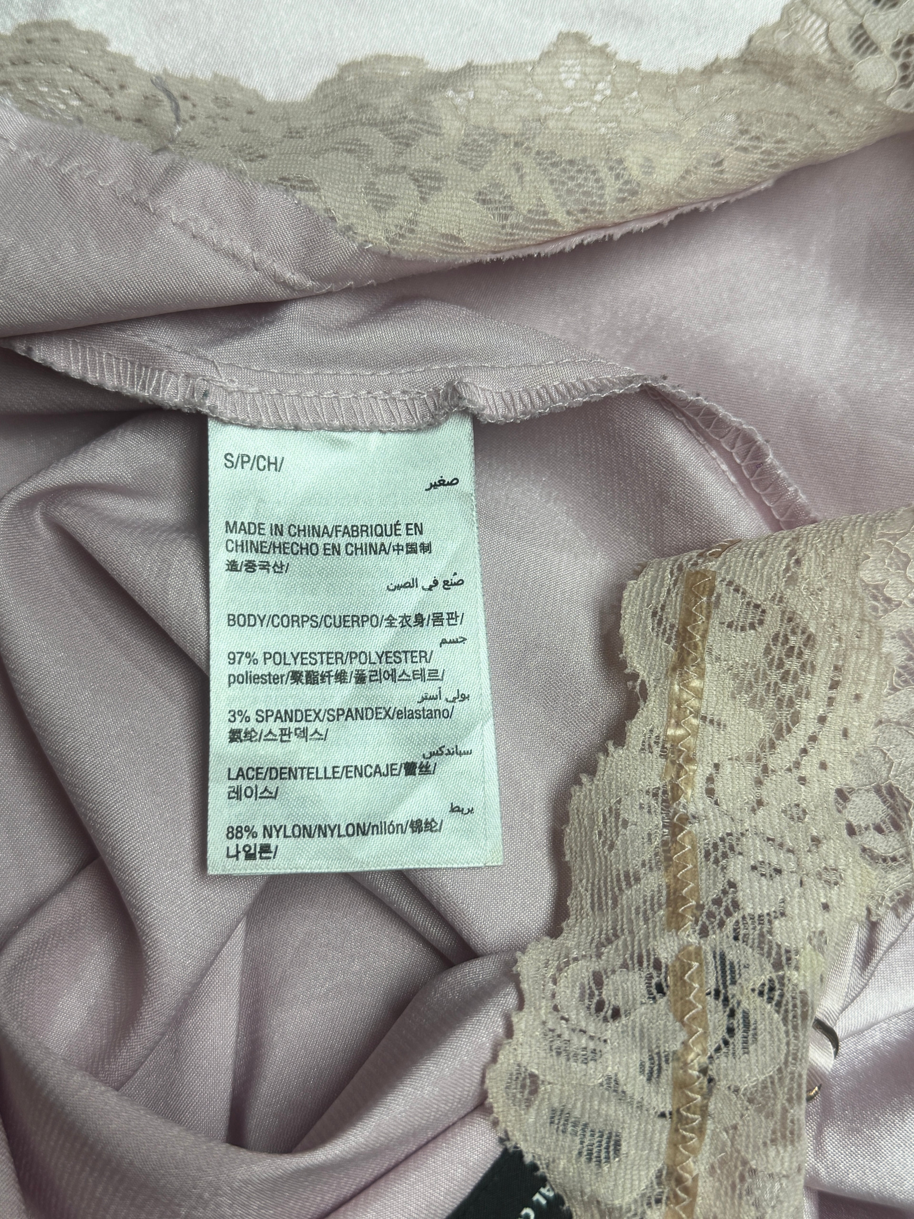 Lilac Satin Lace Trim Halter Camisole Top