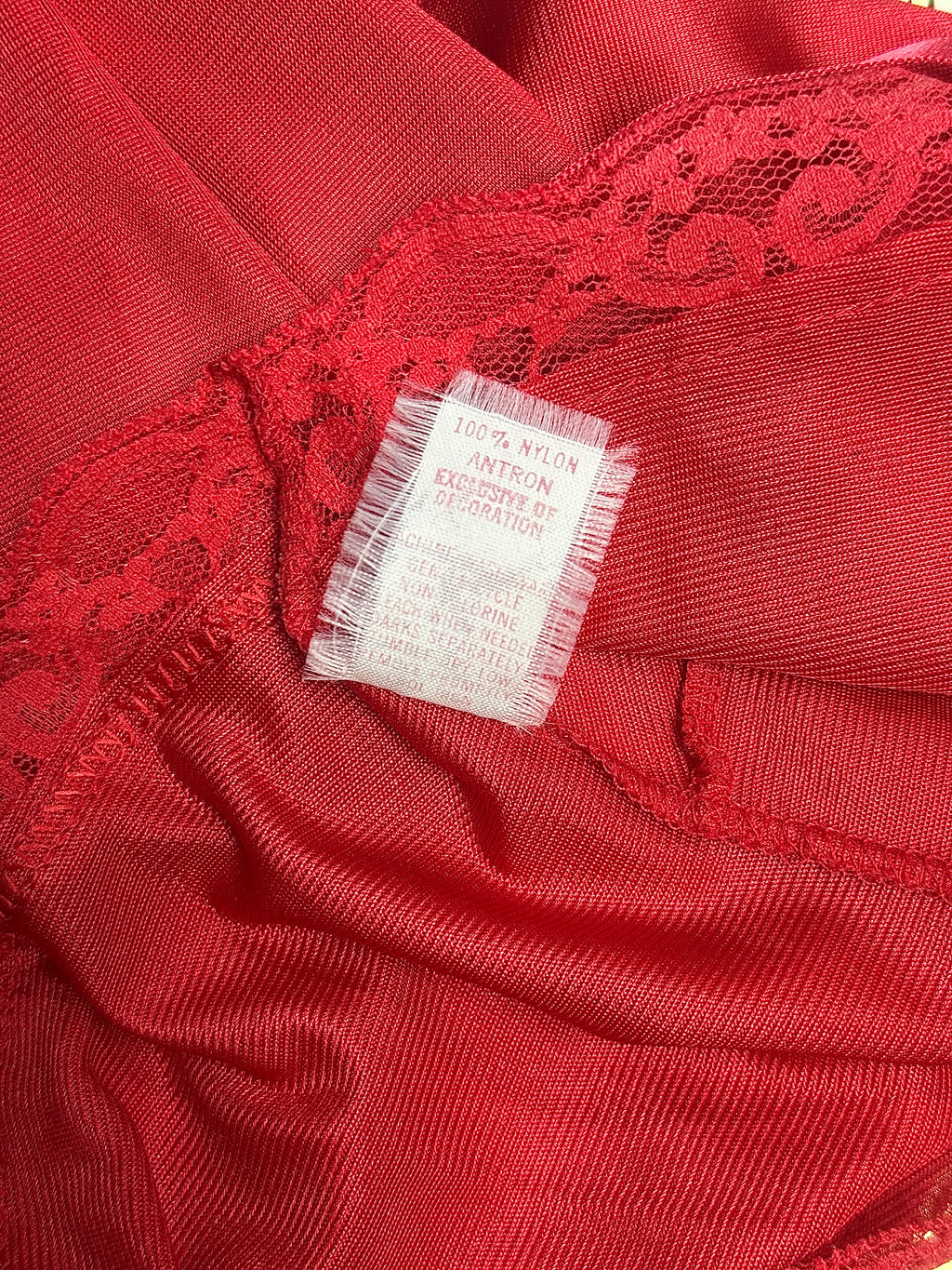 Red Satin Lace Bust Camisole
