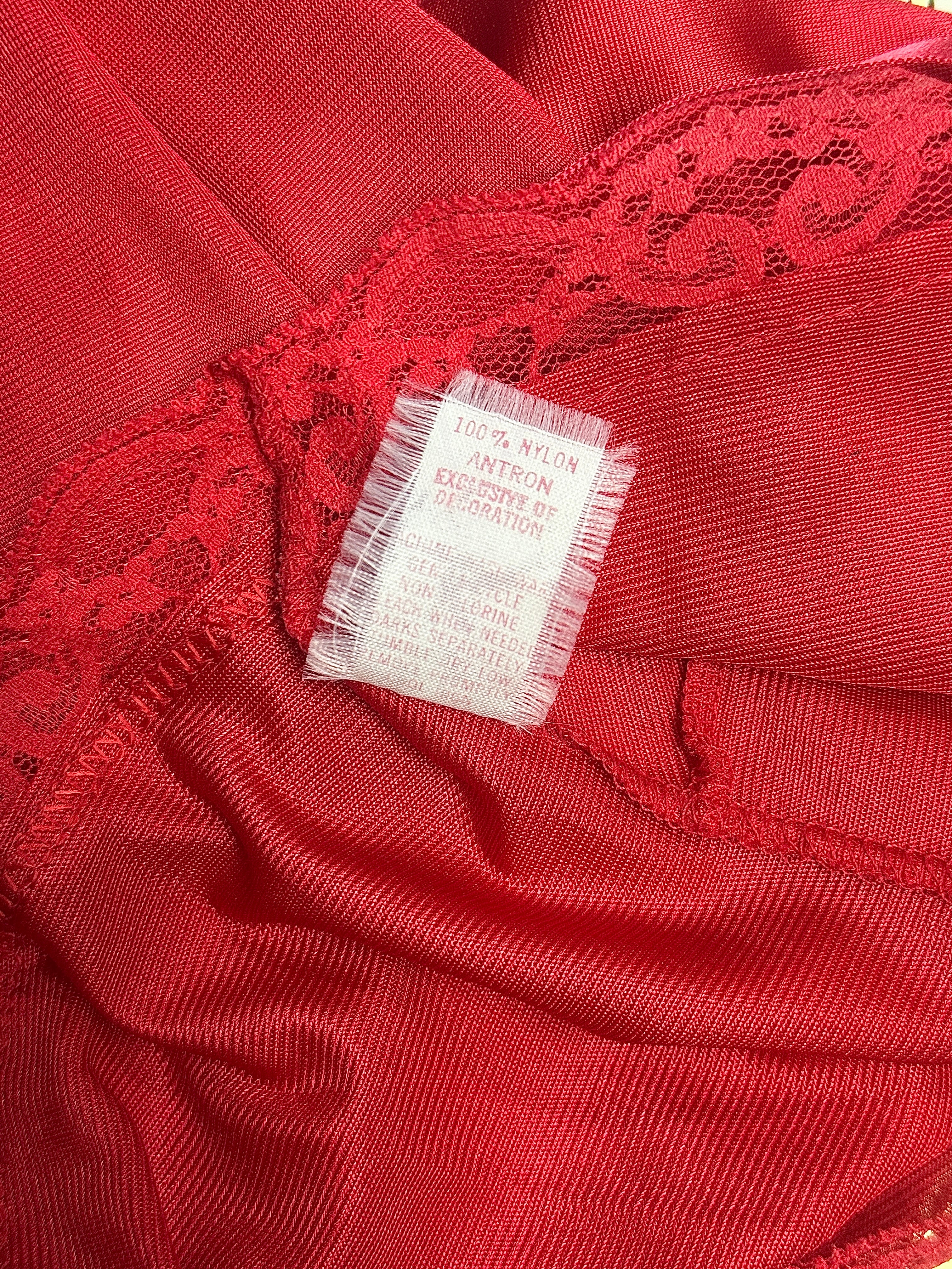 Red Satin Lace Bust Camisole