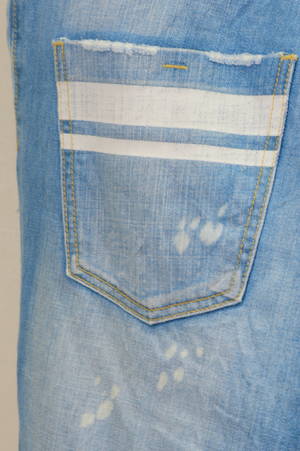 Blue Denim & Tulle Layered Distressed Skirt