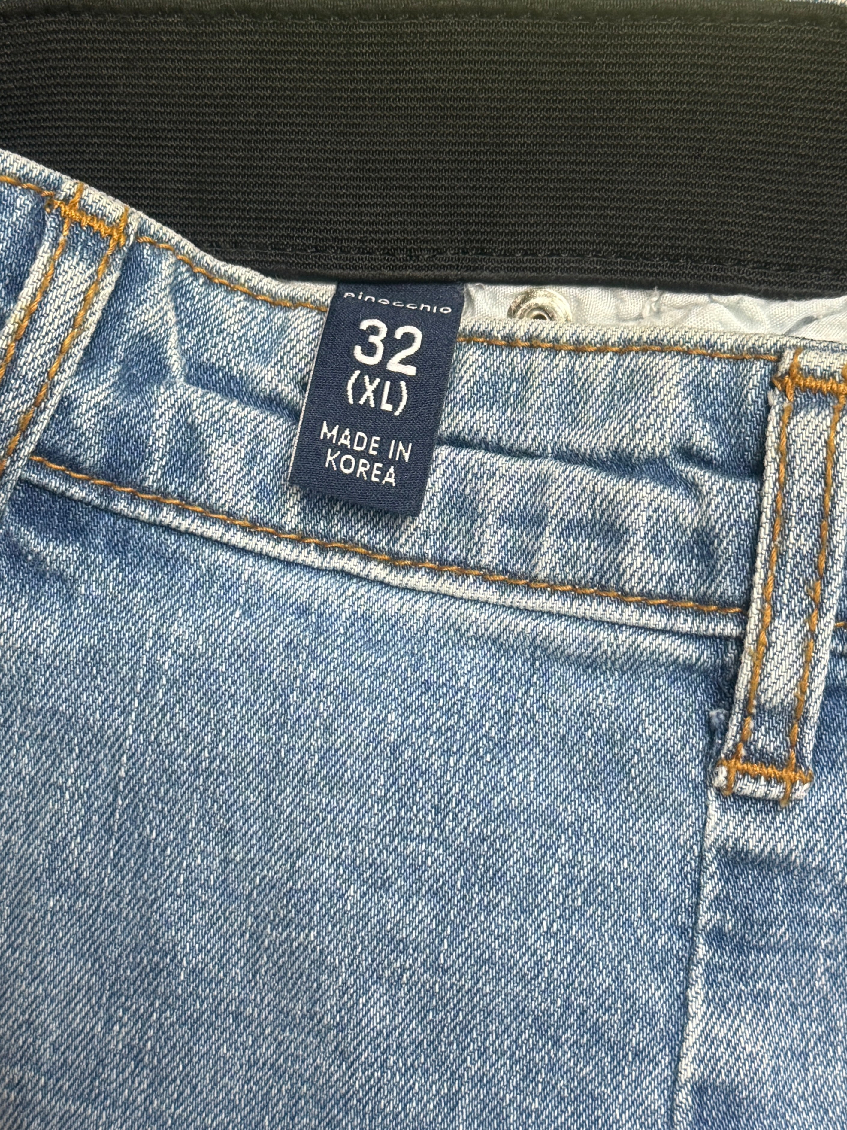 Blue Denim High Waist A-Line Midi Skirt