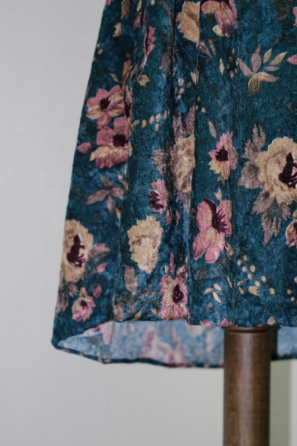 Teal Floral Print Babydoll Slip Dress