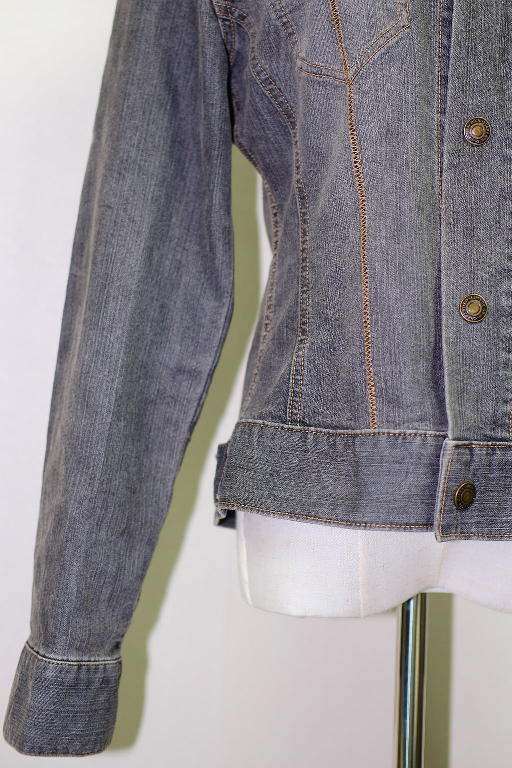 Grey Denim Button-Up Trucker Jacket