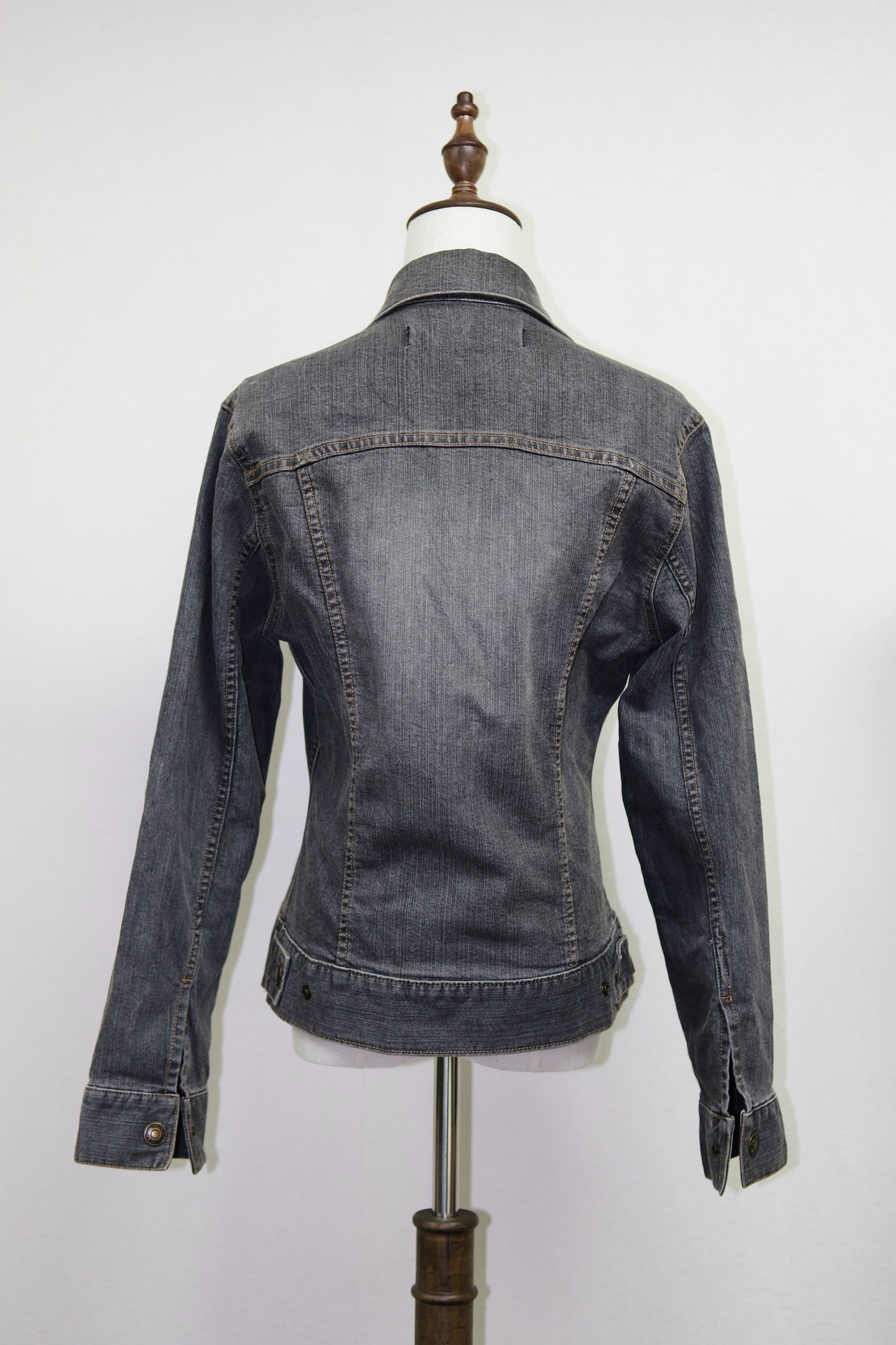 Grey Denim Button-Up Trucker Jacket
