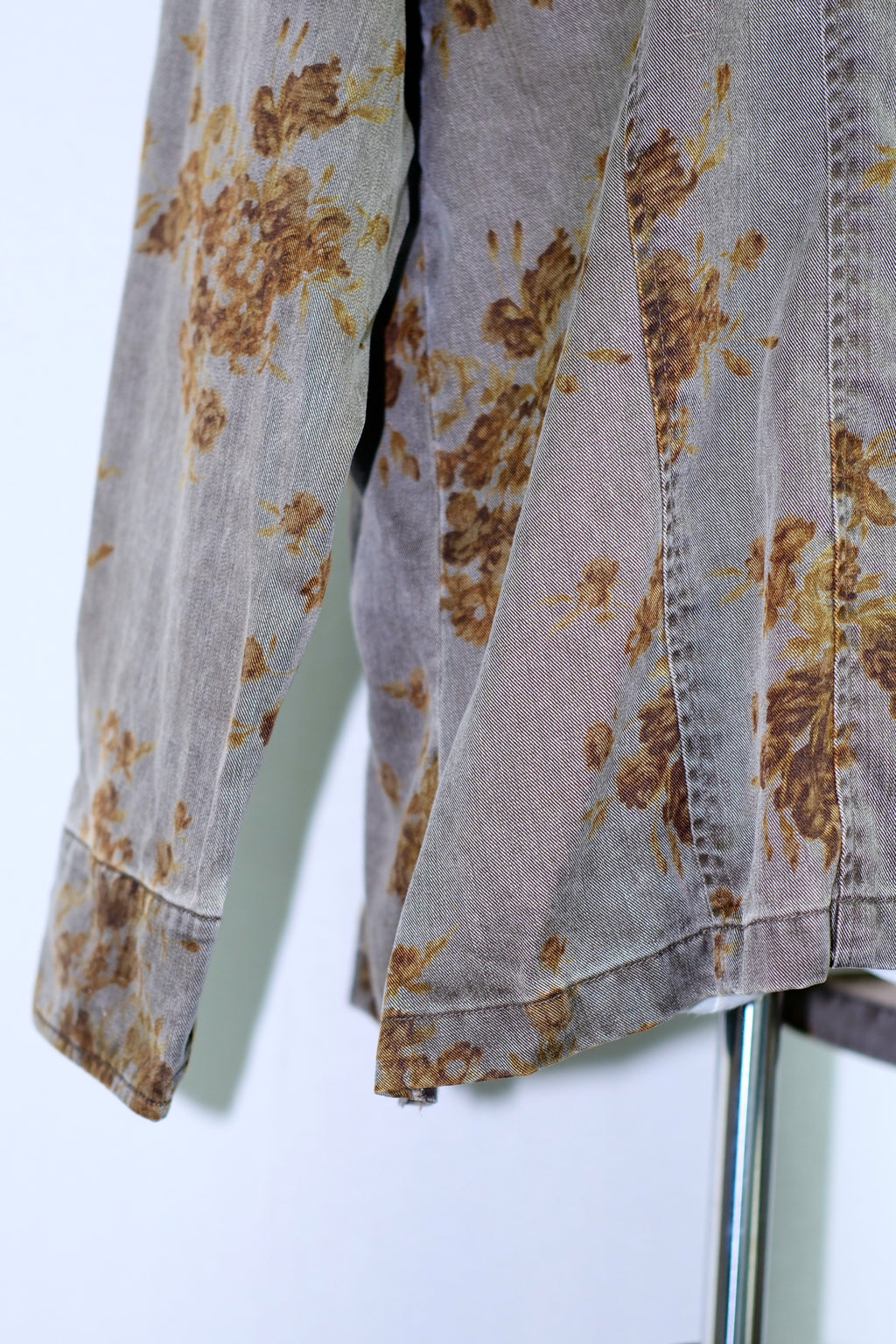 Washed Grey Floral Chore Coat