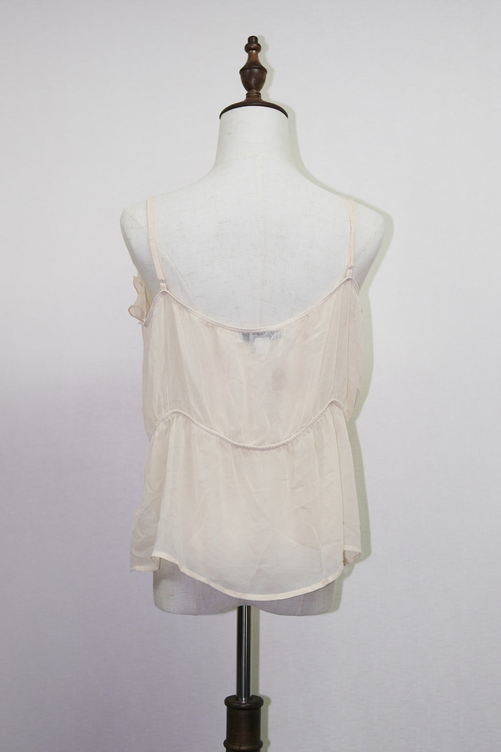 Forever 21 Beige Tiered Ruffle Chiffon Cami Top