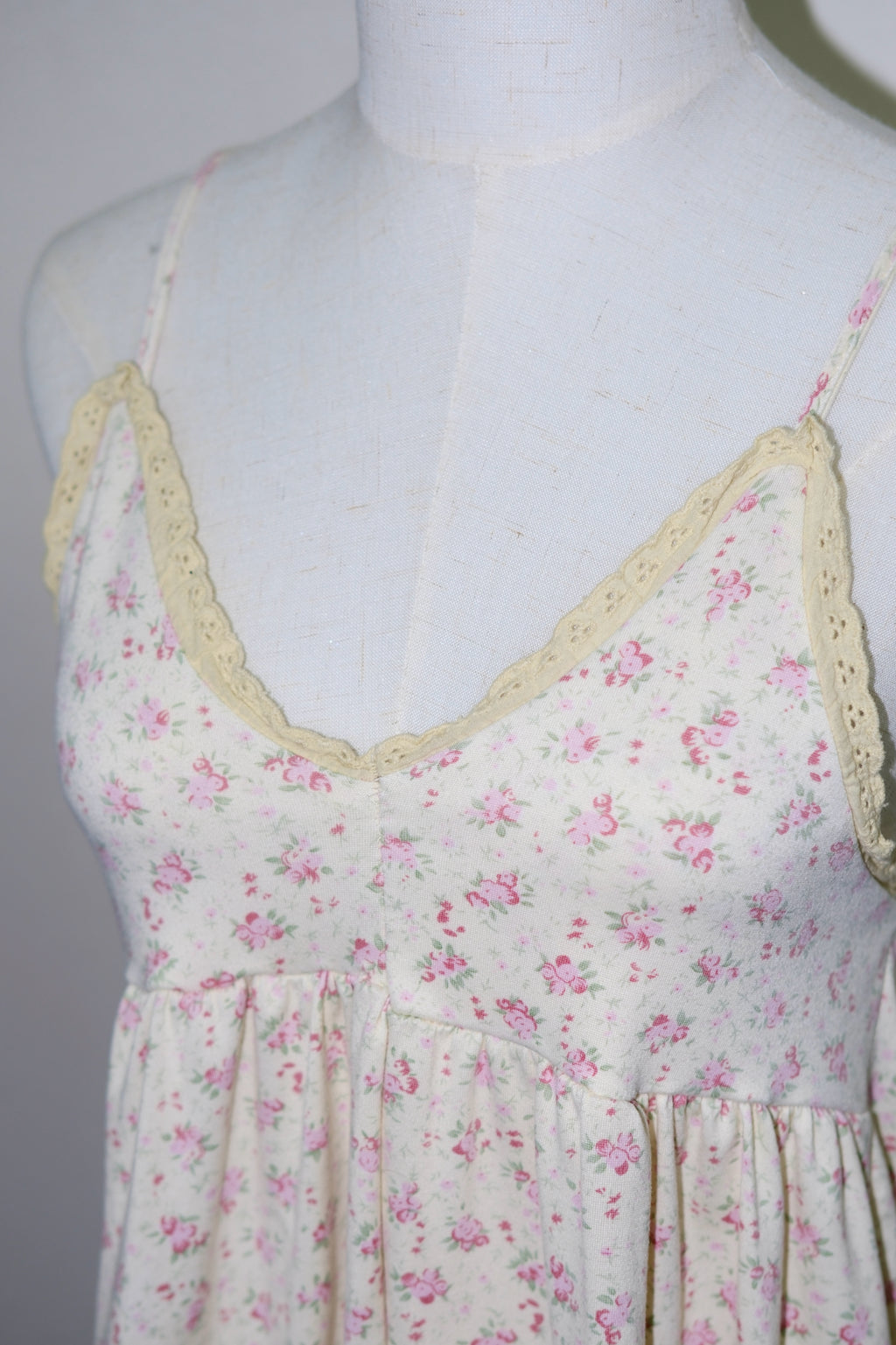 Beige Ditsy Floral Babydoll Cami Top