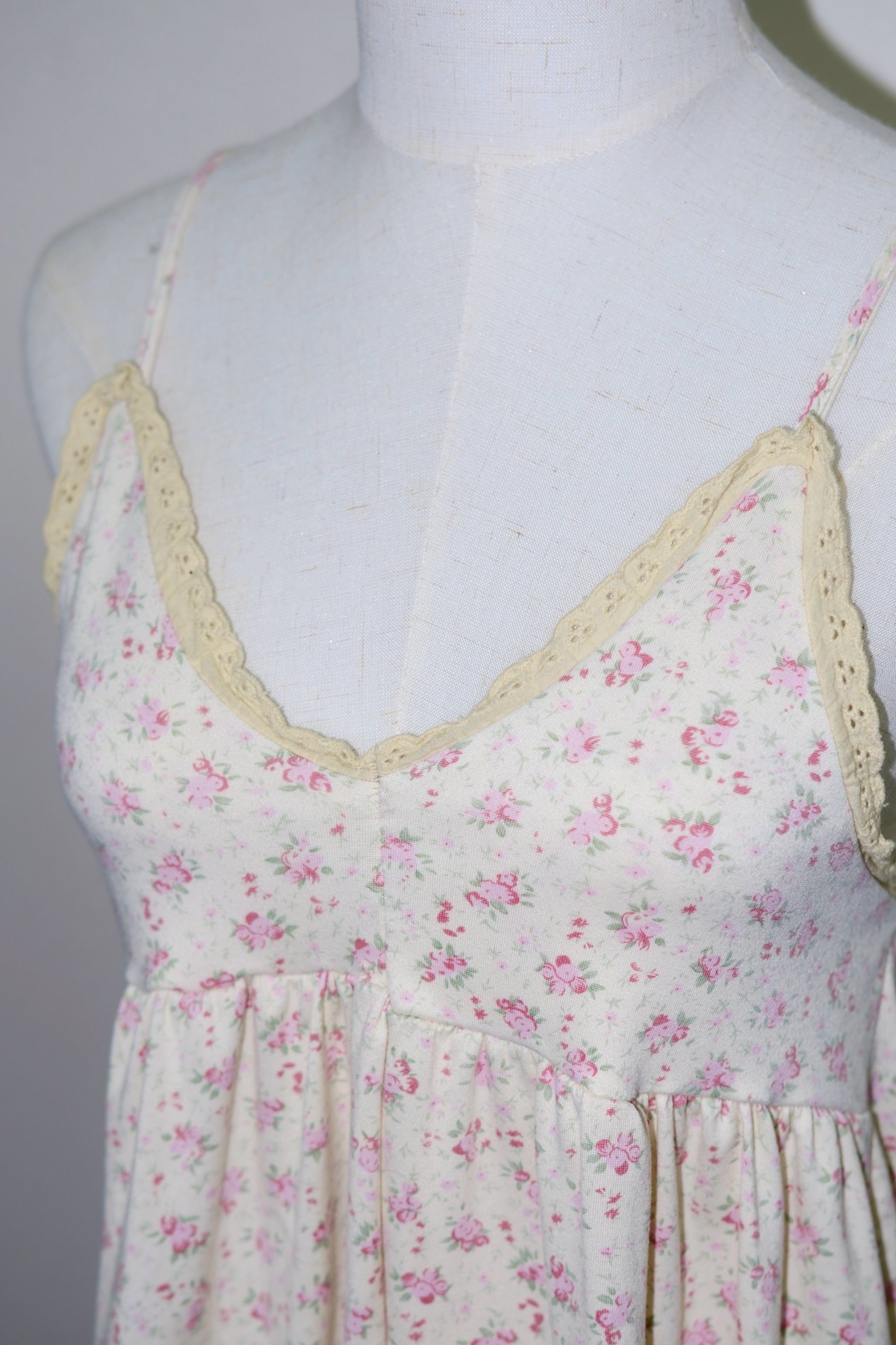 Beige Ditsy Floral Babydoll Cami Top