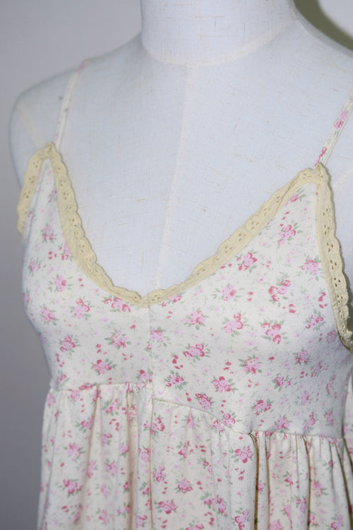Beige Ditsy Floral Babydoll Cami Top