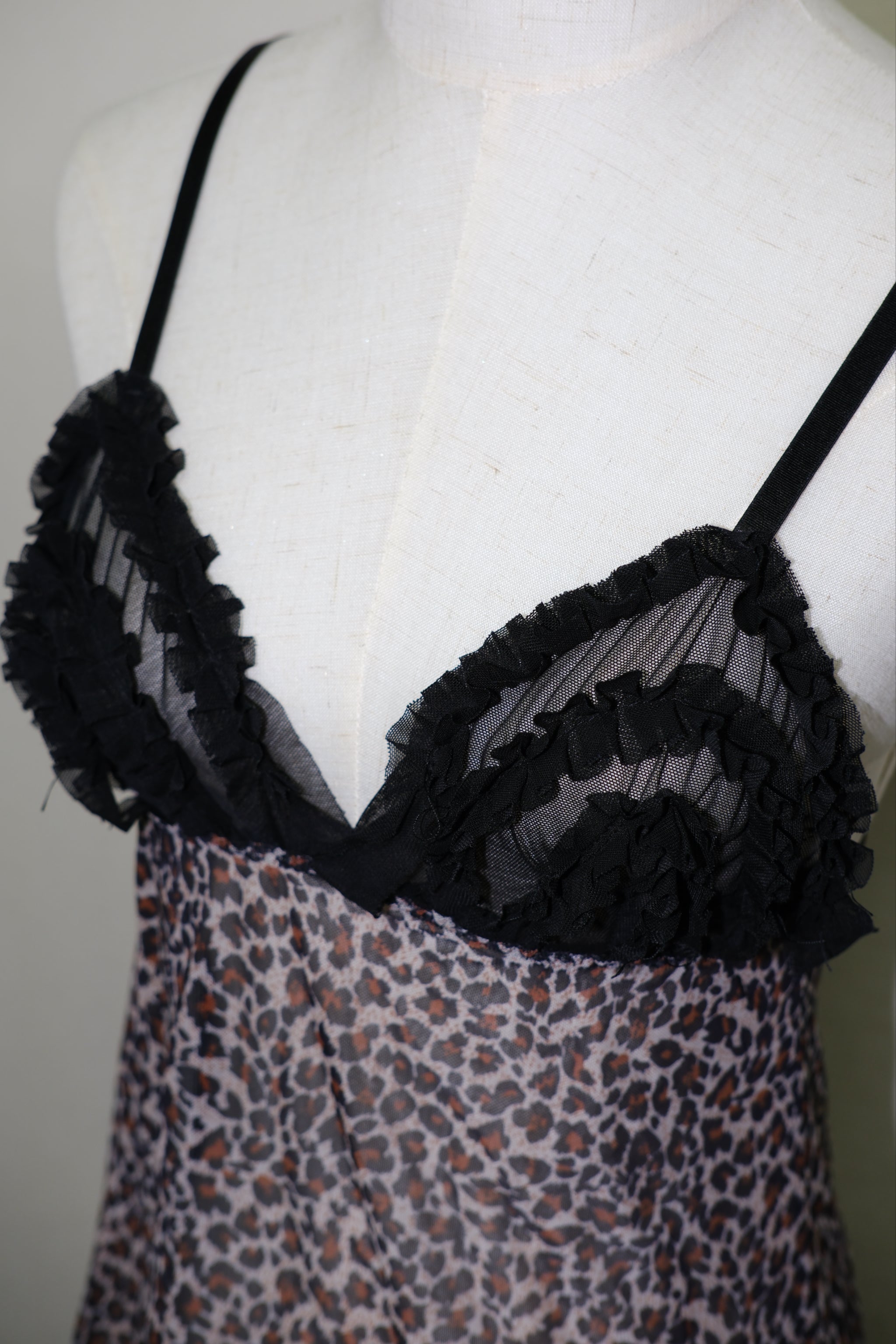 Leopard Print Sheer Lace Camisole