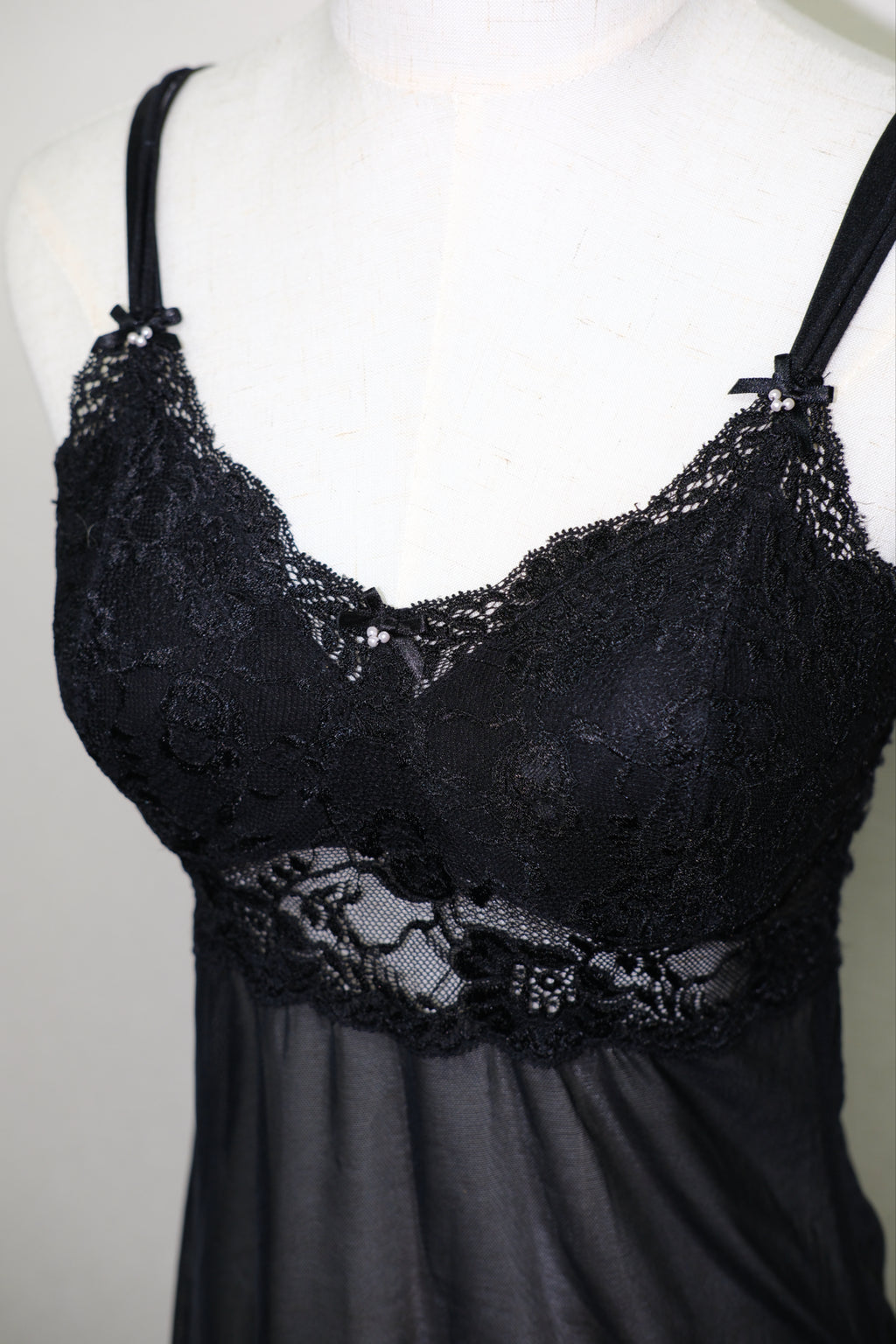 Pure Desire Black Lace Sheer Mesh Camisole Top